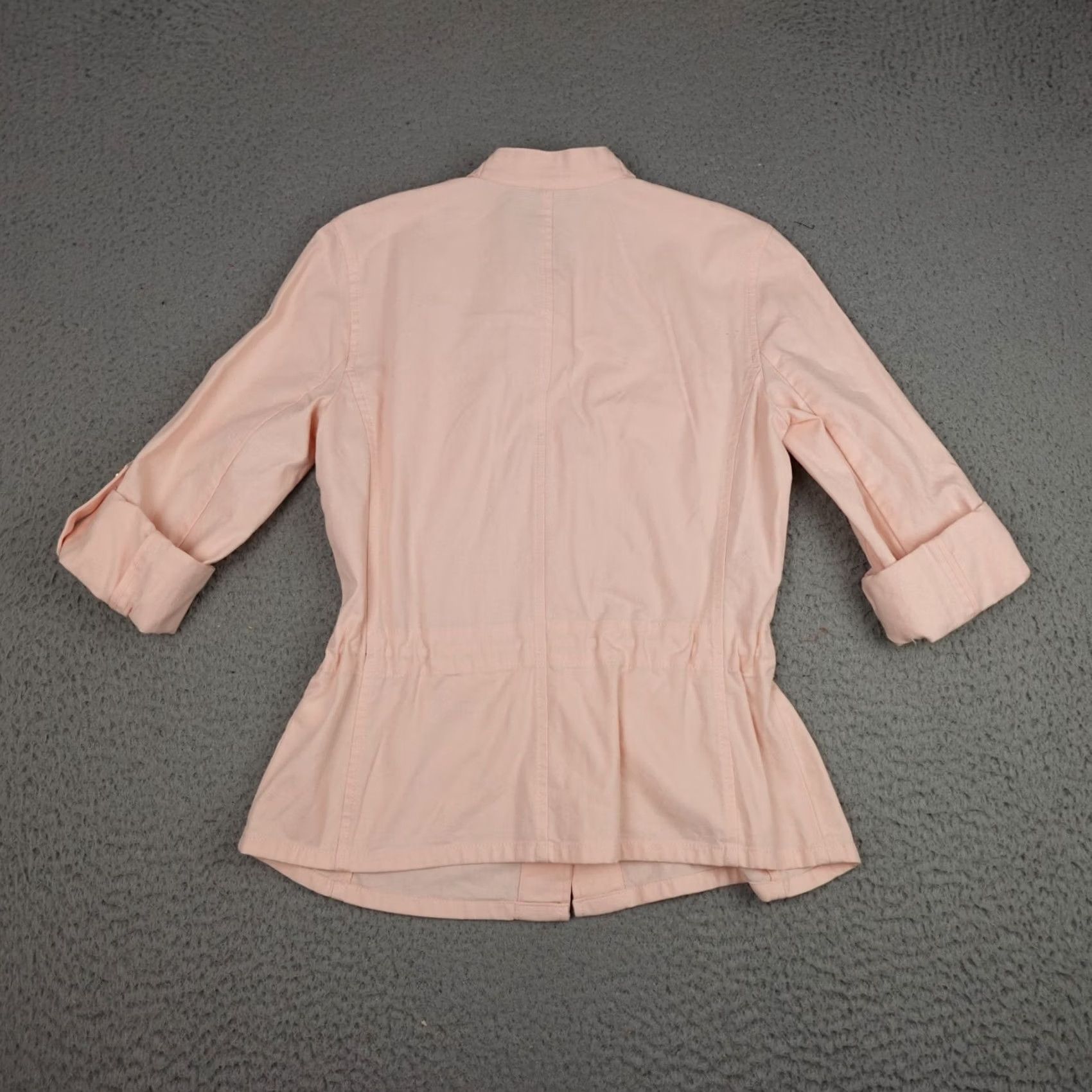 White House Black Market White House Black Market Blouse Shirt Womens 00 Pink Short Sleeve Roll Tab Button Front Front Button Collared Cotton Blouse Size XXS / US 00 / IT 34 - 5 Thumbnail