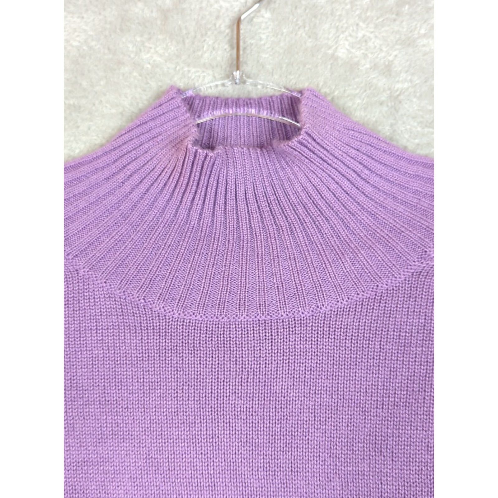 Nordstrom Nordstrom Wool Blend Funnel Neck Boxy Sweater XS Lavender/Purple Women Pullover Long Sleeve Cozy Winter Oversized Knit Pattern Solid) Size XS / US 0-2 / IT 36-38 - 4 Thumbnail