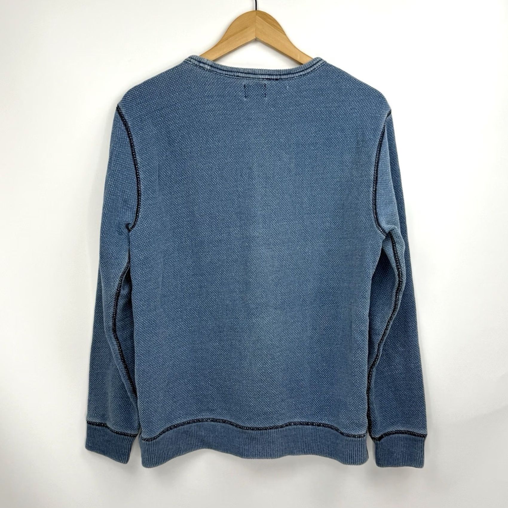 Faherty Faherty Sweatshirt Knit Indigo Blue Crewneck Mens M Logo Regular Pullover All Seasons Long Sleeve Size US M / EU 48-50 / 2 - 8 Thumbnail