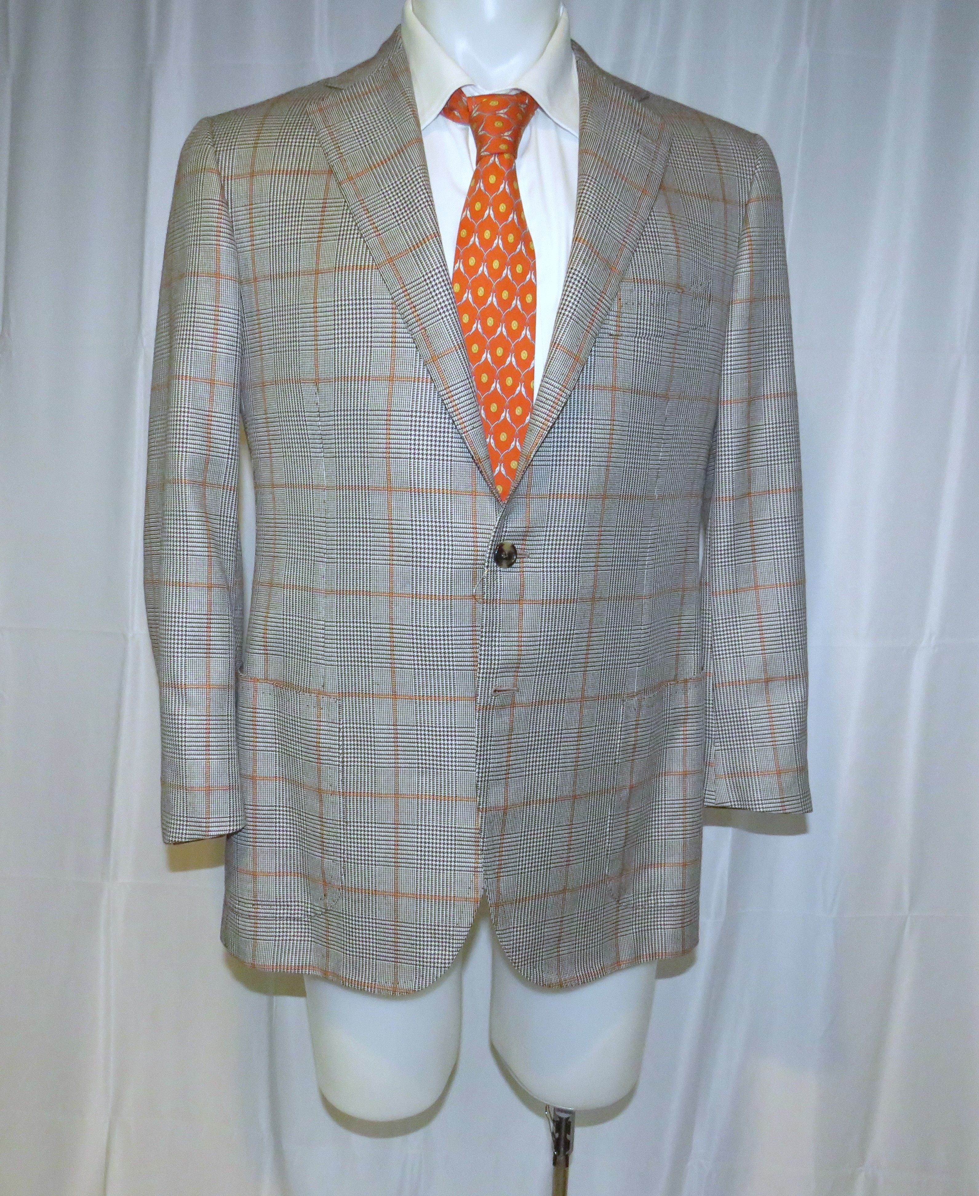 Cesare Attolini GUK Gray Plaid Super 140 Current Two Button Sport Coat 42 Size 42R - 8 Thumbnail