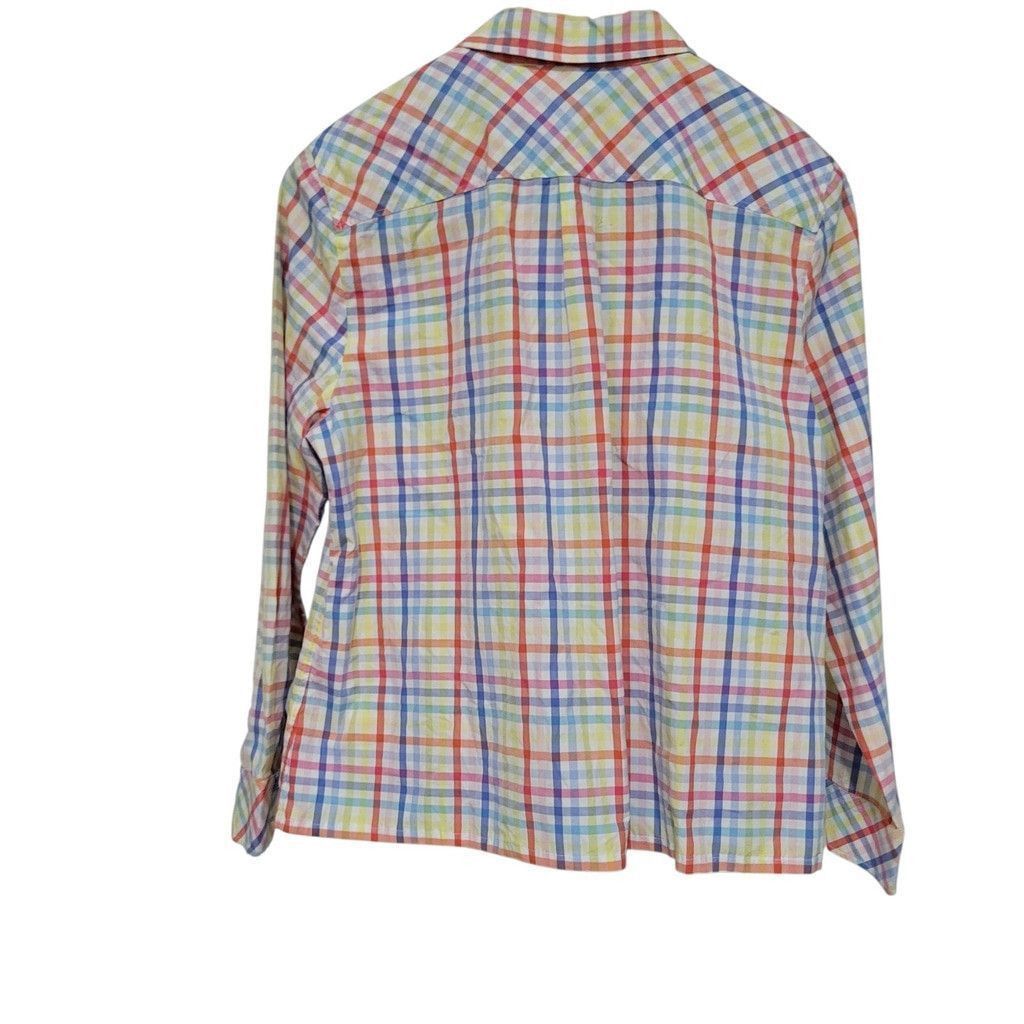 Talbots Talbots Women's Checkered Button-Up Long-Sleeves Shirt Size XL / US 12-14 / IT 48-50 - 3 Thumbnail