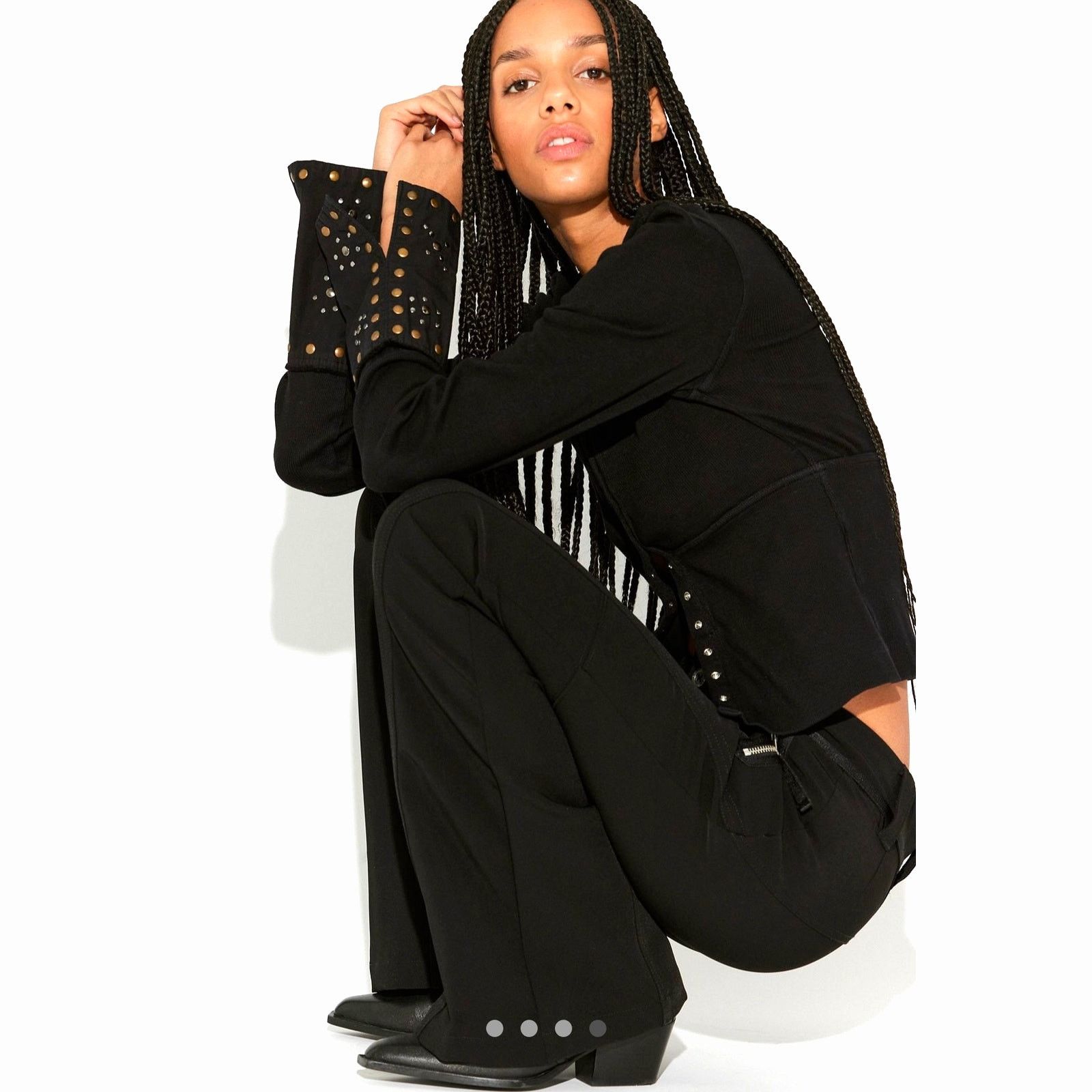 Free People Free People Austin Flare Pants Black size 10 Size 32" / US 10 / IT 46 - 3 Thumbnail