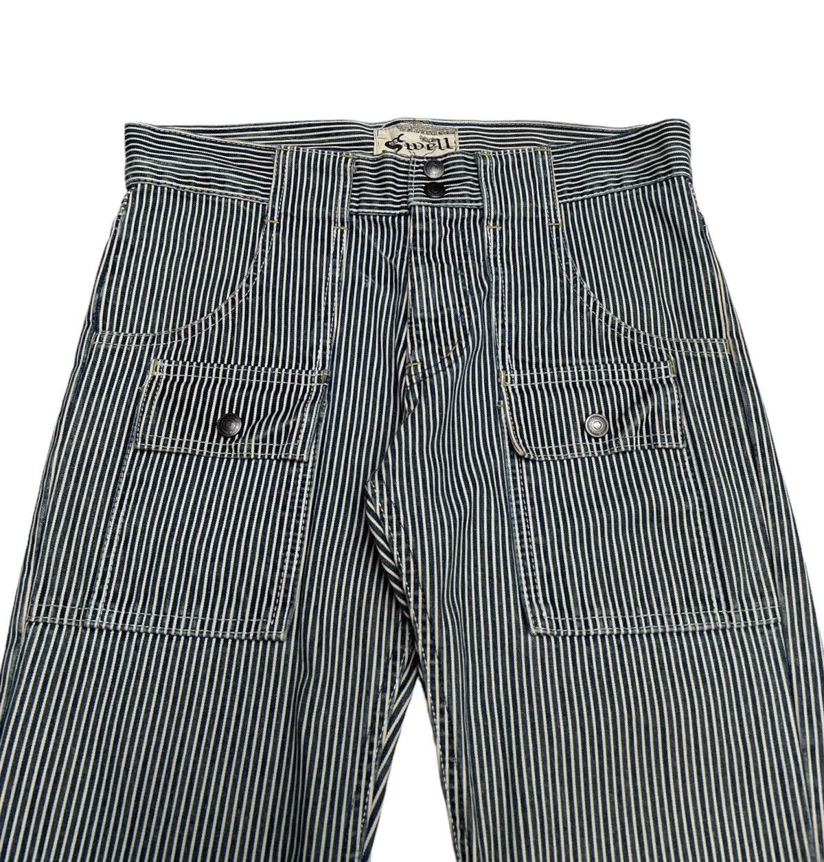 If Six Was Nine × Japanese Brand Rare Design Vintage Brand Swell Flared Hickory Pants 2000s Size US 30 / EU 46 - 3 Thumbnail