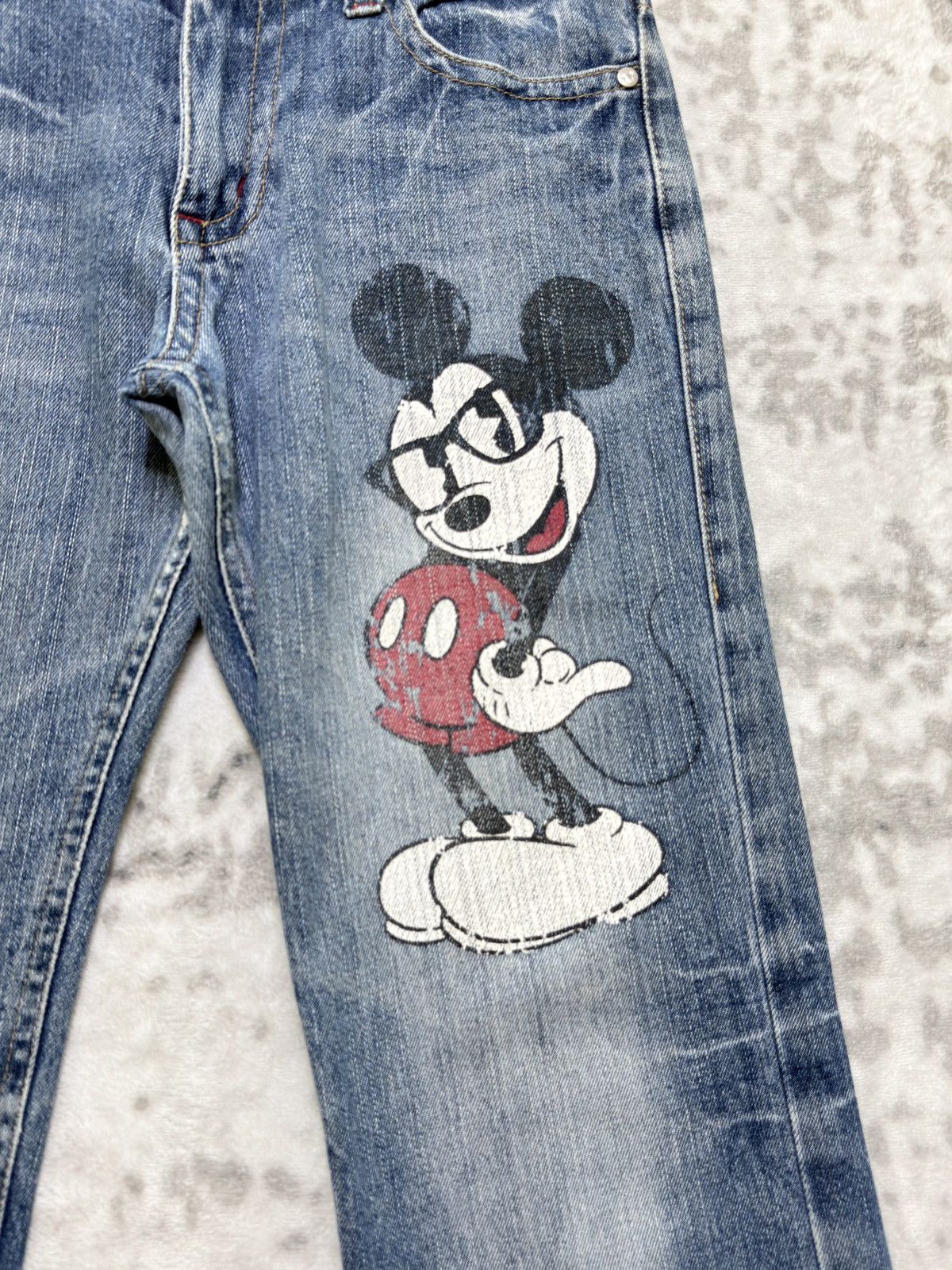 Disney Vintage Disney Mickey Patch Denim 90s Graphic Jeans Size US 30 / EU 46 - 6 Thumbnail