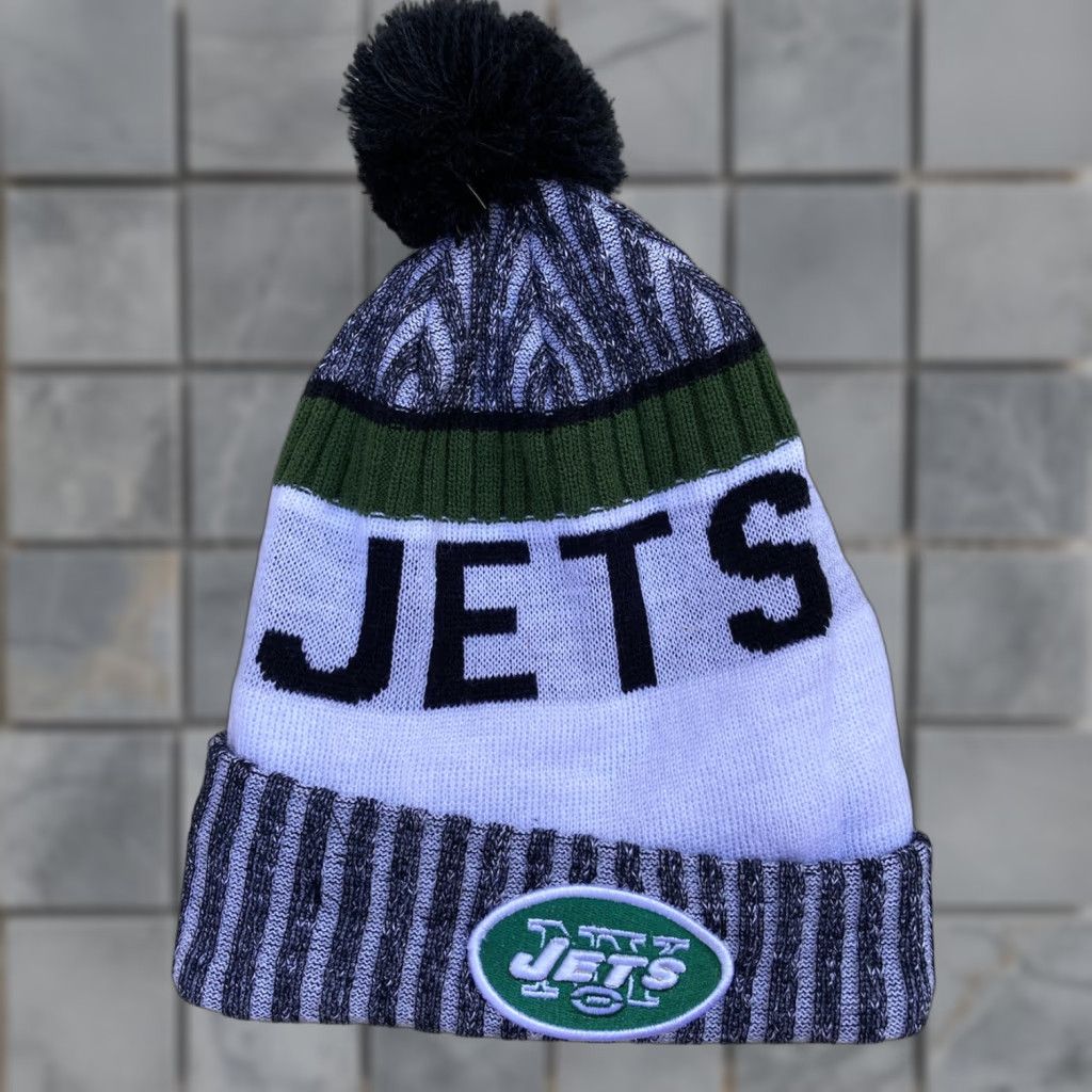 New Era New Era New York Jets Multicolor NFL Spell-Out Beanie One Size Tassel NY Size ONE SIZE - 1 Thumbnail