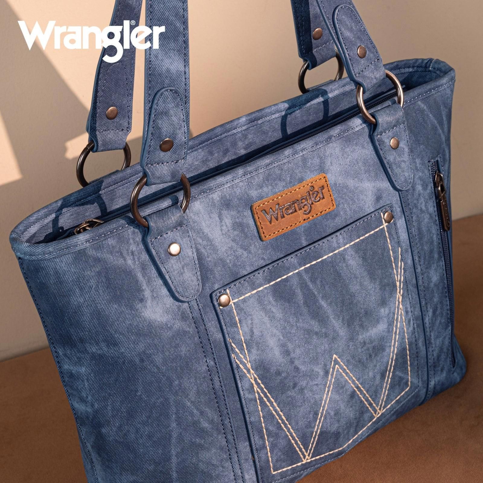 Wrangler Wrangler Stylish Blue Tote Bag with Zip Pocket Size ONE SIZE - 2 Thumbnail