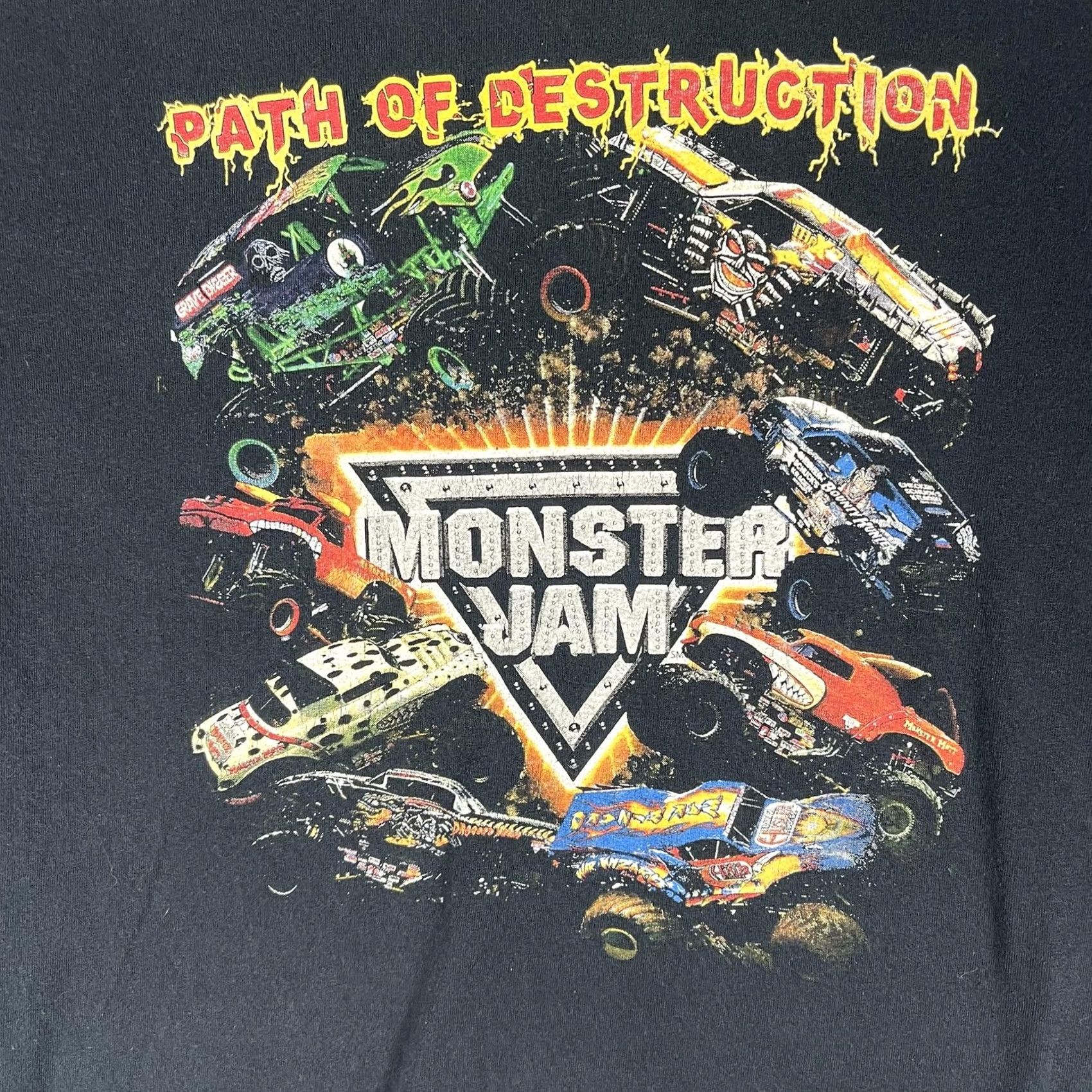 Gildan Monster Jam Shirt Mens Large Black Path of Destruction Monster Truck Graphic Tee Size US L / EU 52-54 / 3 - 3 Thumbnail