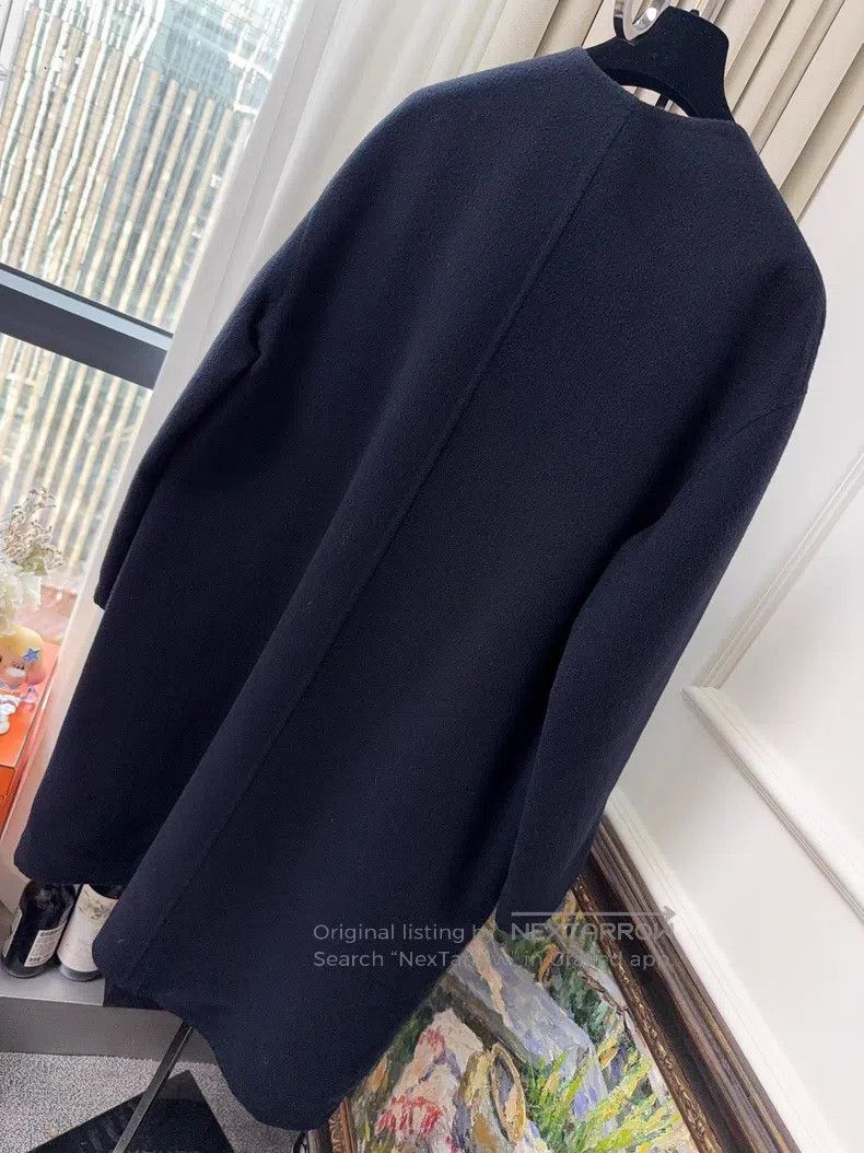 Hermes Hermes Navy blue cashmere mid-length coat Size XS / US 0-2 / IT 36-38 - 2 Thumbnail