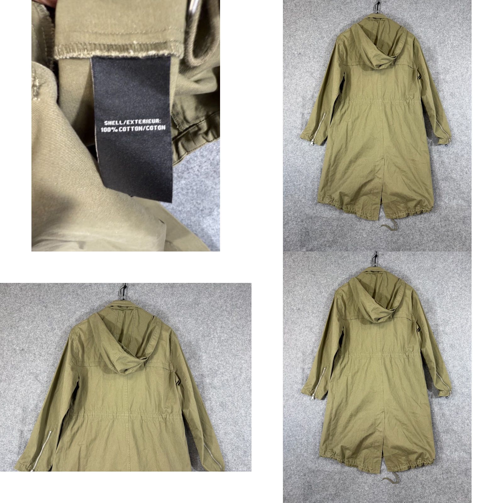 7 For All Mankind VINTAGE 7 For All Mankind Military Parka Jacket Womens M Army Green Hooded Full Zip Snap NWT Size M / US 6-8 / IT 42-44 - 8 Thumbnail