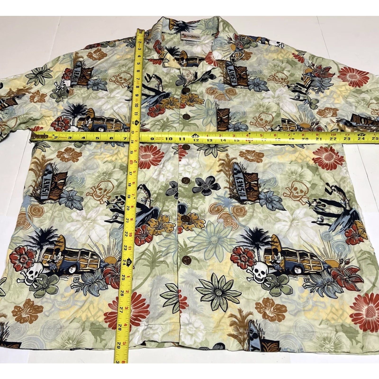 Disney VINTAGE Disney Walt Disney World Men's Hawaiian Shirt Mickey Mouse Tiki Woody Skulls Surf Size US M / EU 48-50 / 2 - 4 Thumbnail