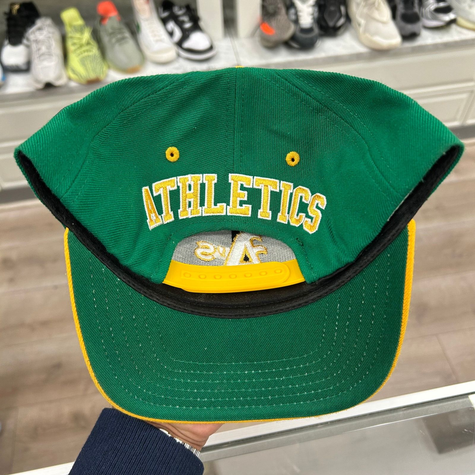 New Era vintage Oakland Athletics MLB Green Yellow Snap Back Hat Cap Size ONE SIZE - 6 Thumbnail