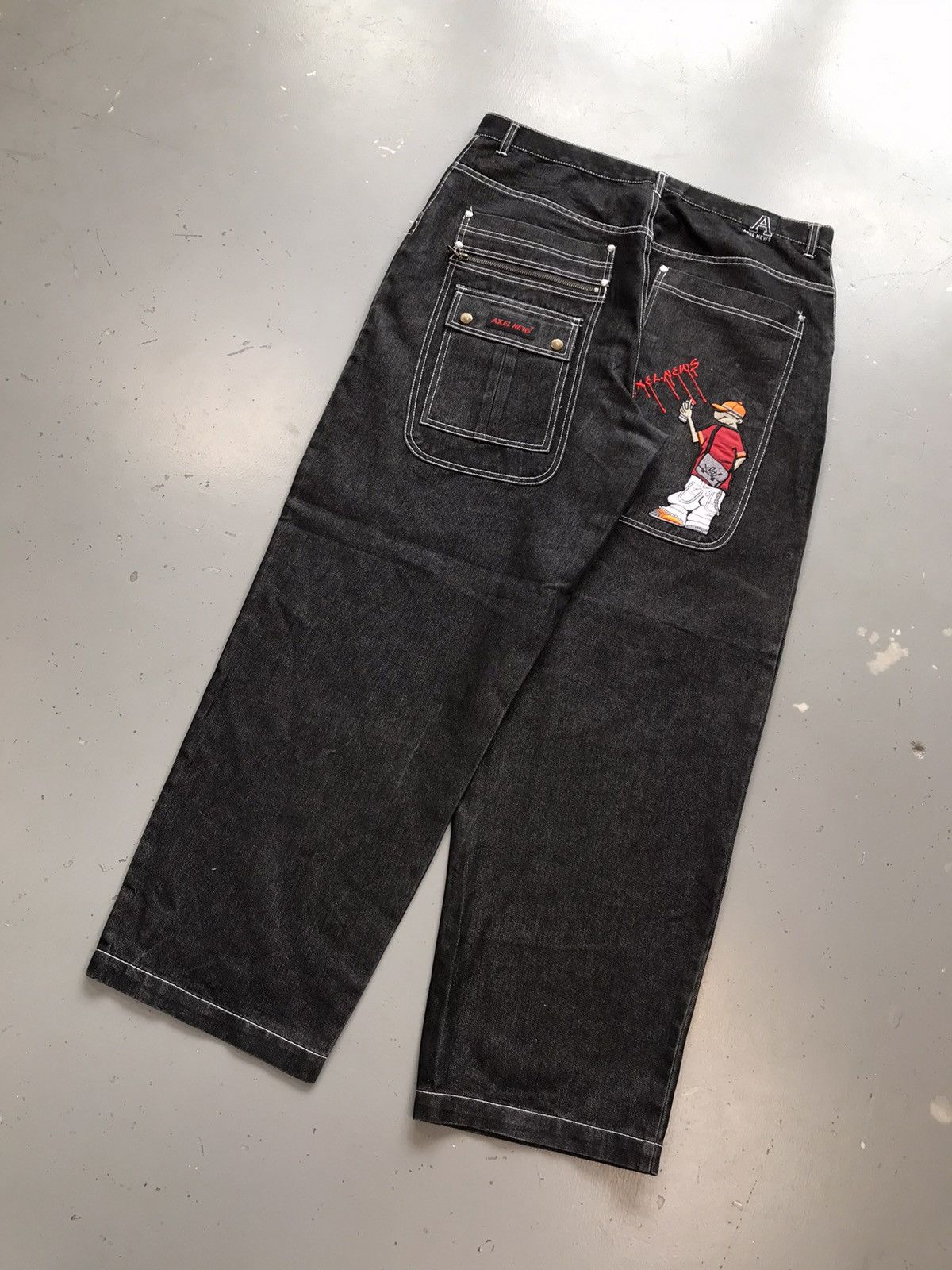 Vintage Vintage axel news big pocket crazy boy embroidered denim Size US 38 / EU 54 - 8 Thumbnail