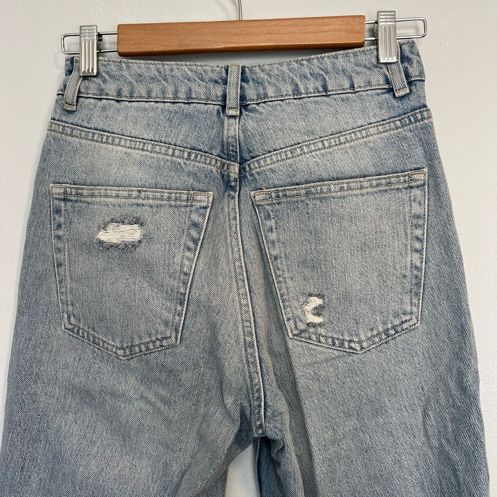Topshop Topshop Mom Distressed Washed Blue Jeans Womens Size W26xL34 Size 26" / US 2 / IT 38 - 3 Thumbnail