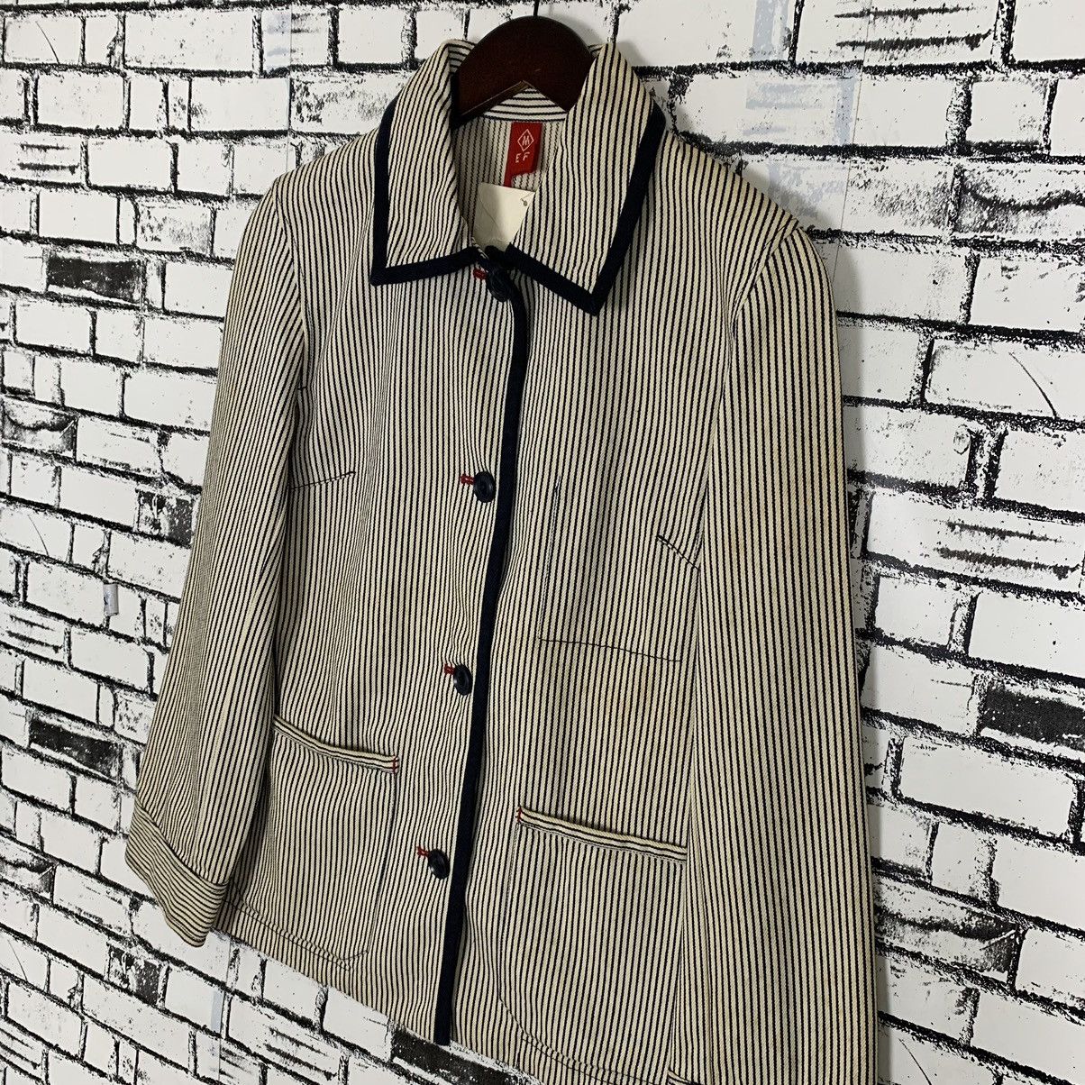 Japanese Brand × Vintage Japanese Brand Unbrand Stripes Jacket for Women Size M / US 6-8 / IT 42-44 - 3 Thumbnail