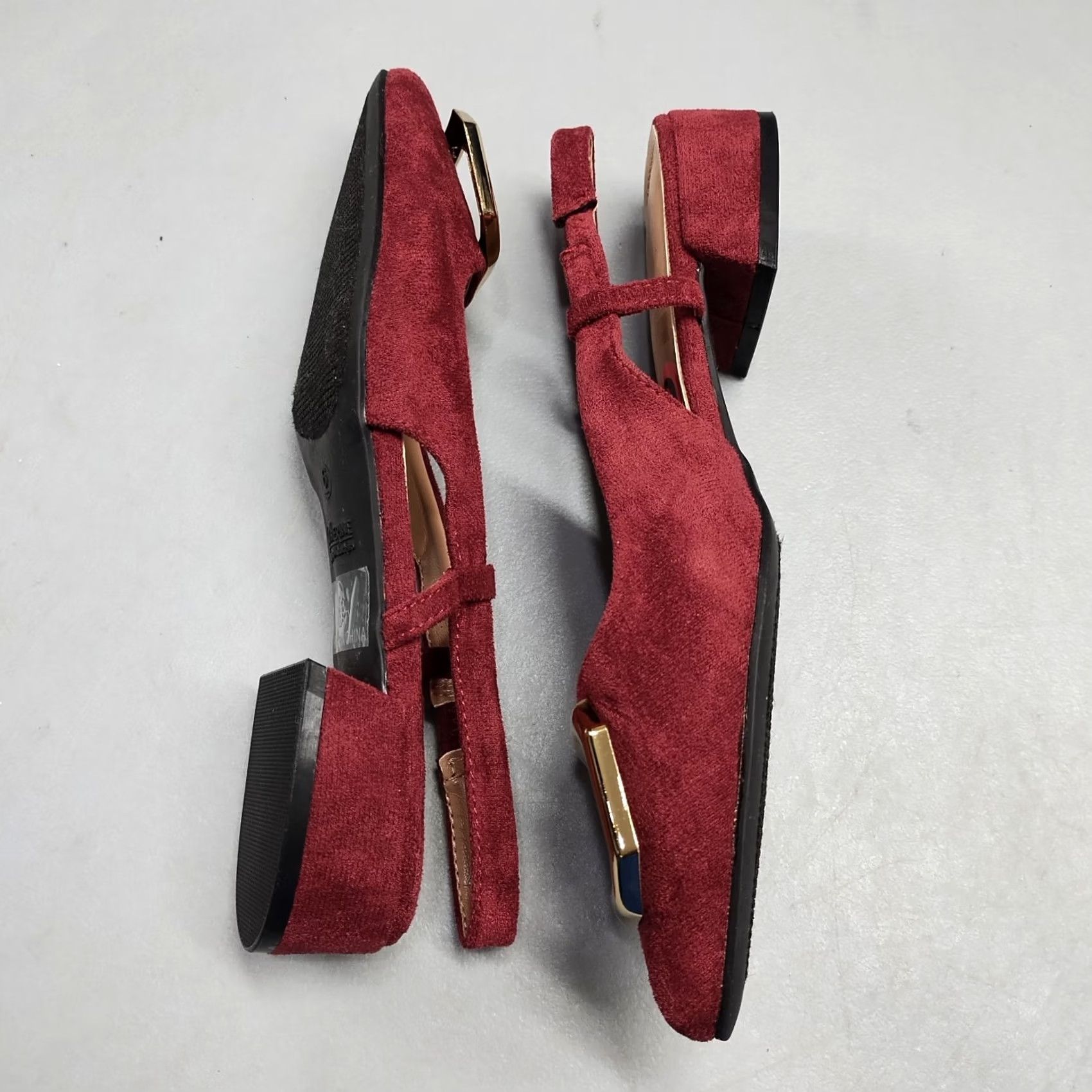 Vintage Catherine Malandrino Slingback Flats Womens Size 6 Red Gold Pointed Toe Slip On Womens Shoes Size US 6 / IT 36 - 3 Thumbnail