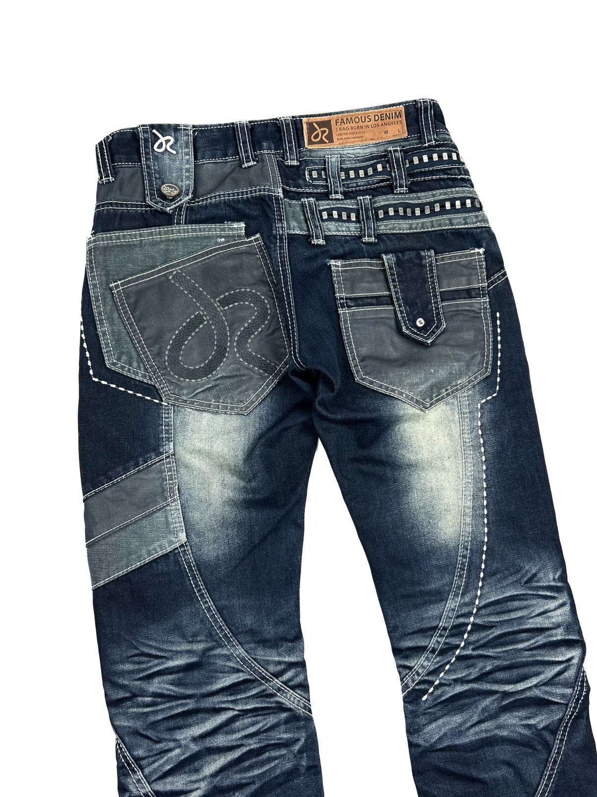 Japanese Brand J RAG Avant-Garde Japanese Jeans Multi-Pocket Navy Denim Y2K Size US 29 - 5 Thumbnail