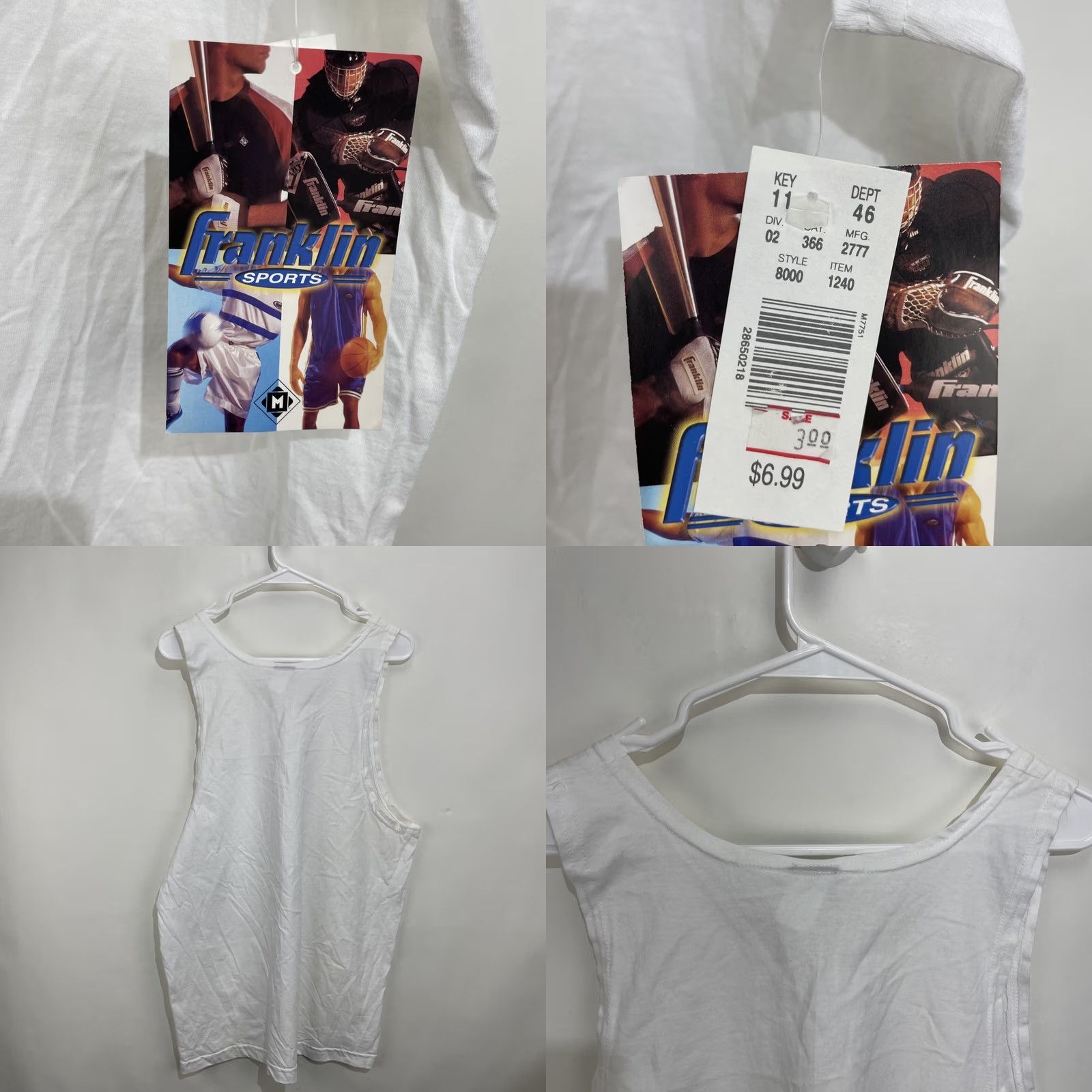 Vintage VINTAGE Franklin Sports Sleeveless Shirt Tank Top White M Medium Basketball 90s Mens Sleeveless Tank Shirt Size US M / EU 48-50 / 2 - 8 Thumbnail