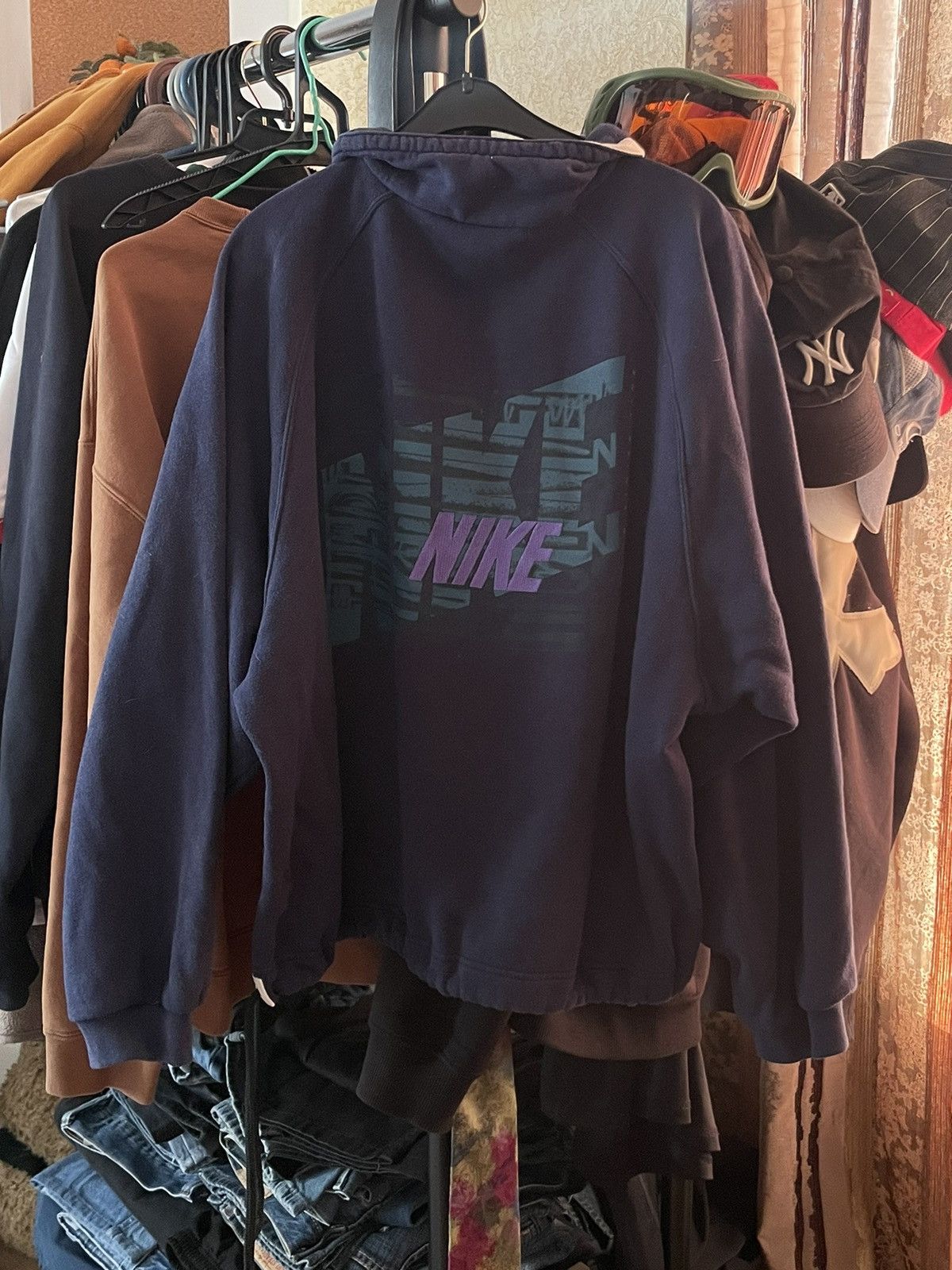 Nike × Vintage Nike vintage early 1990’s zip-up big back logo jacket Size US L / EU 52-54 / 3 - 6 Thumbnail