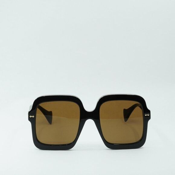 Gucci Gucci GG1241S 001 Sunglasses Black Square Frame, Brown Size ONE SIZE - 2 Thumbnail