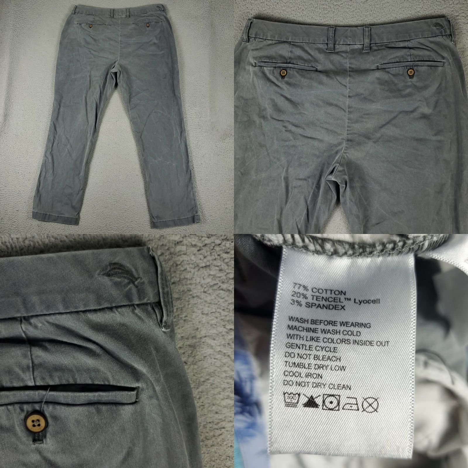 Tommy Bahama Tommy Bahama Pants Mens 38x30 Gray Stretch Cotton Blend Chino Trousers Size US 38 / EU 54 - 8 Thumbnail