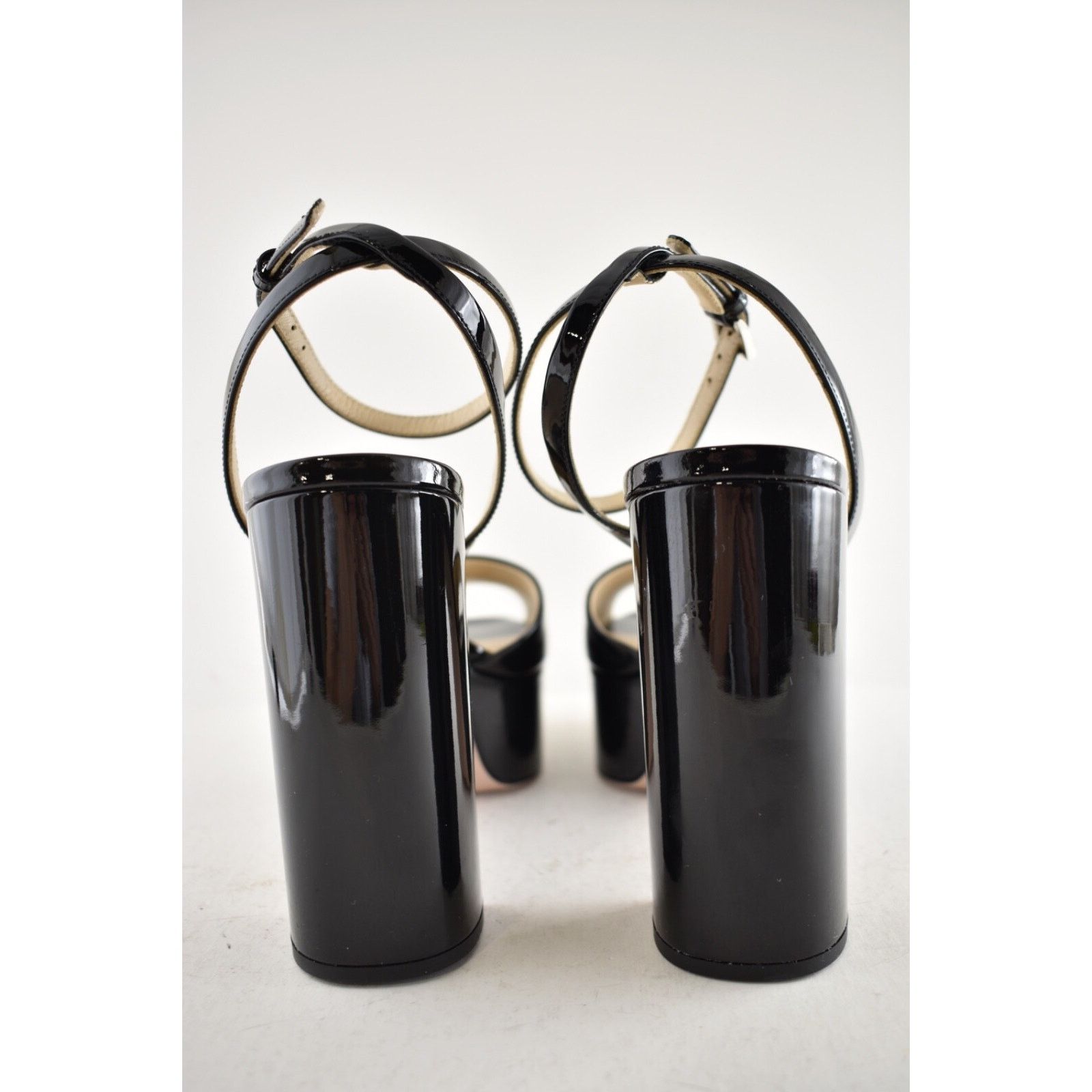 Prada Prada 115mm Black Patent Leather Platform Sandal Ankle Size US 9 / IT 39 - 15 Thumbnail
