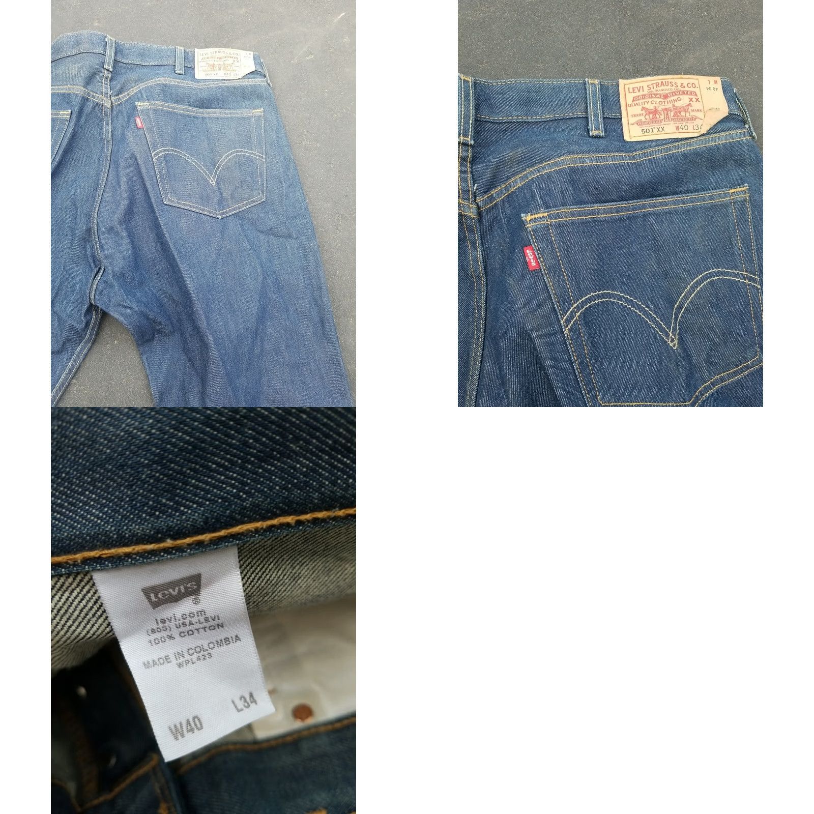 Levi's VINTAGE Levi 501XX Mens Jeans 40x34 Denim Button Fly Straight Leg 5-Pocket Belt Loops Blue Size US 40 / EU 56 - 9 Thumbnail