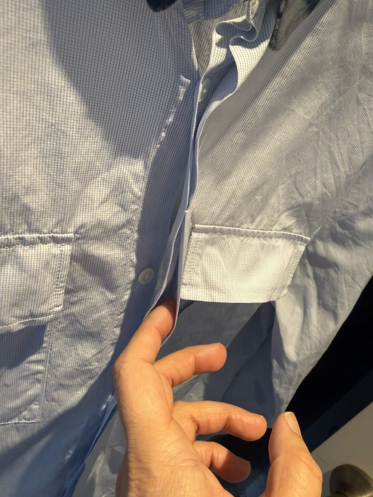 Balmain Blue shirt with denim collar size39 Size US M / EU 48-50 / 2 - 6 Thumbnail