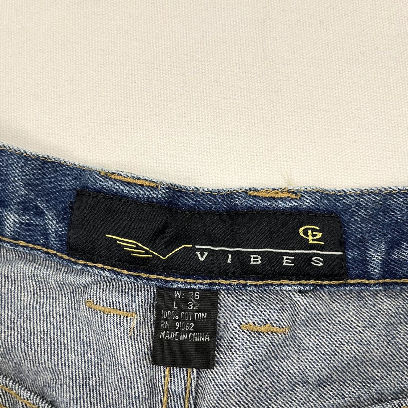VIBE VINTAGE Vibes Gold Label Jeans Mens 34 x 31 Blue Denim Patchwork Skater Grunge Y2K Jeans Mens Blue Patchwork 34x31 Grunge Skater Y2K Size US 34 / EU 50 - 2 Thumbnail