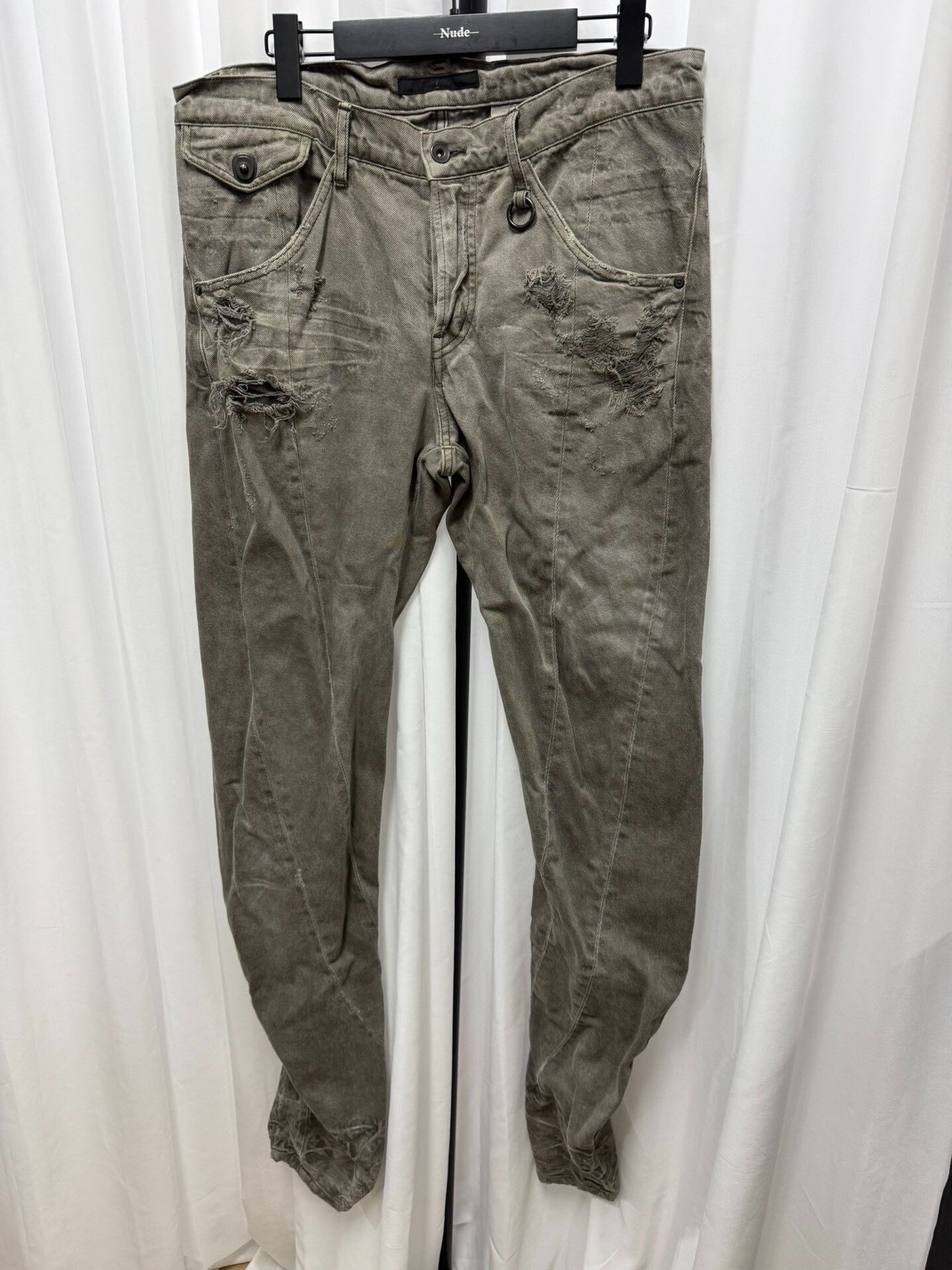 Julius Julius 7 10SS Distressed Mud-Dye Slim Pants Size US 26 / EU 42 - 1 Thumbnail