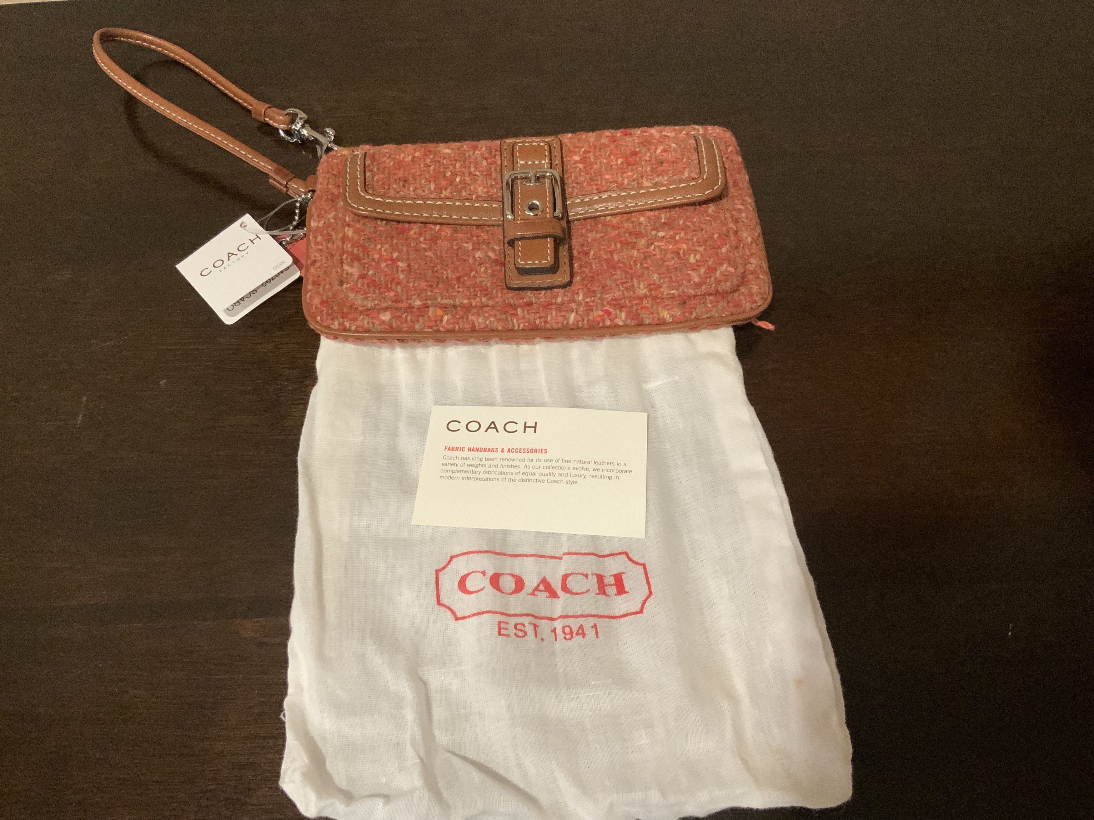 Coach Hampton Herringbone Large Wristlet Size ONE SIZE - 3 Thumbnail
