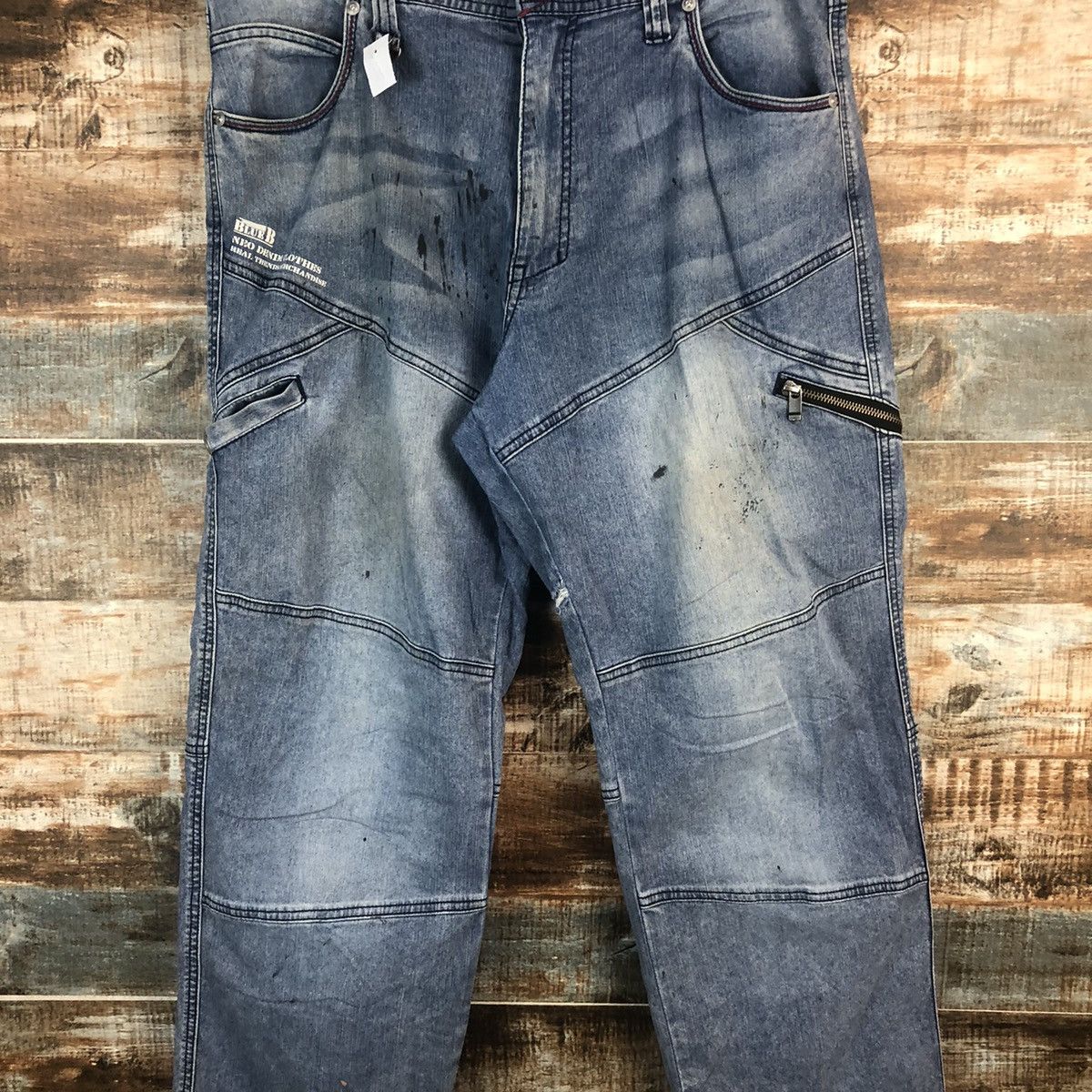 Japanese Brand DL Blue B Cargo Multipocket Blue Pants #C290 Size US 33 - 5 Thumbnail