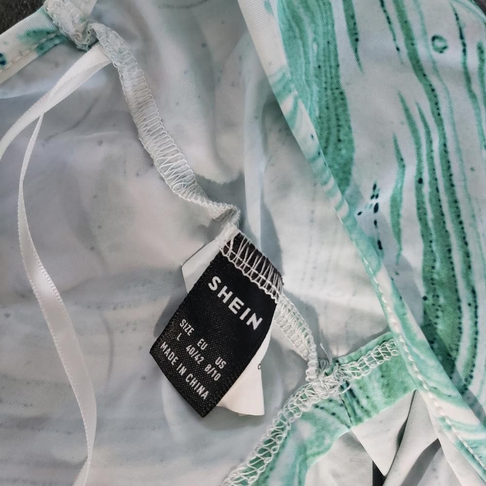 Shein White Mint Swirl SHEIN One Shoulder Crop Tank Size L / US 10 / IT 46 - 4 Thumbnail