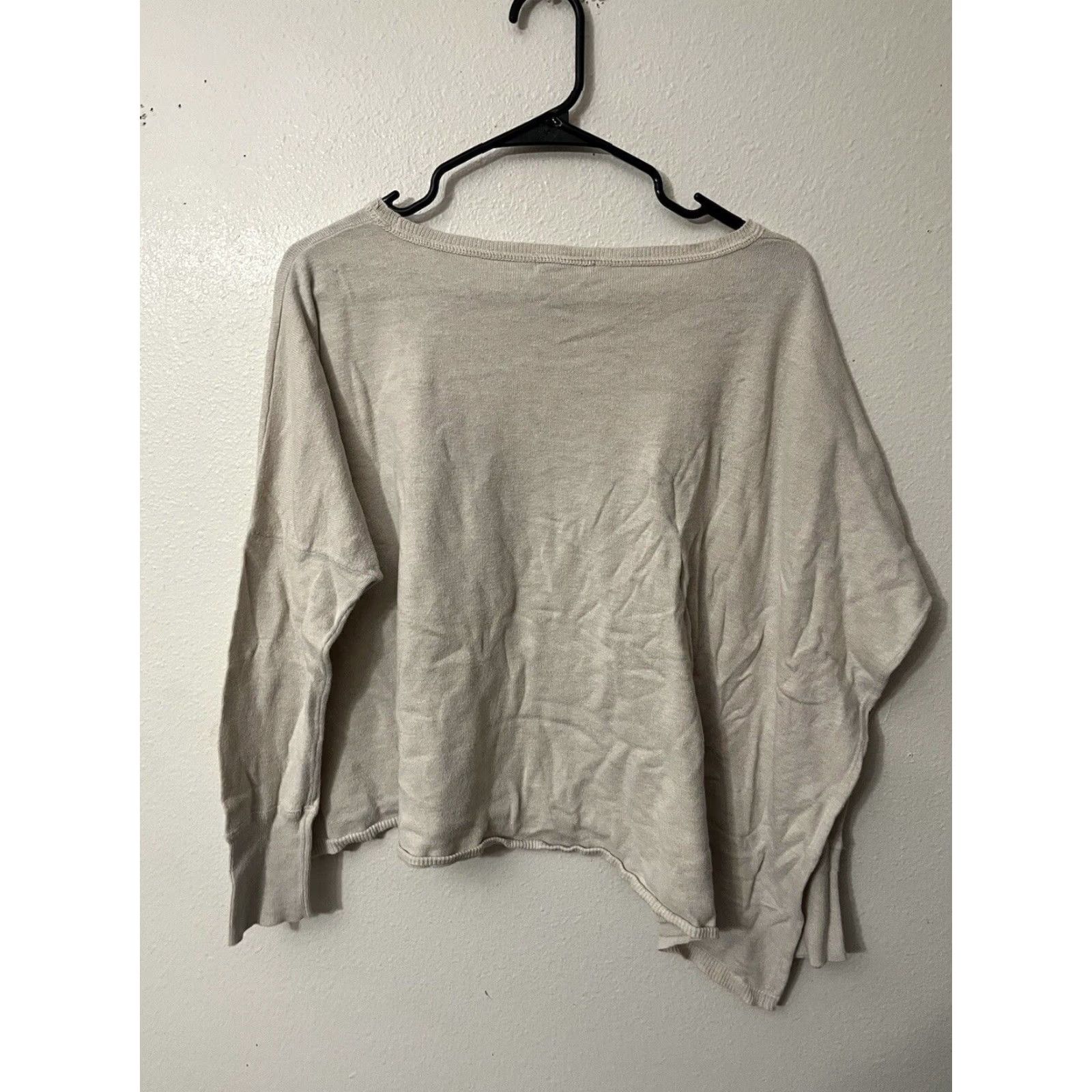 DKNY VINTAGE DKNY Women's Sweater Crewneck Long Sleeve S/M Beige Cotton Blend Solid Fall/Winter Womens Size S / US 4 / IT 40 - 2 Thumbnail