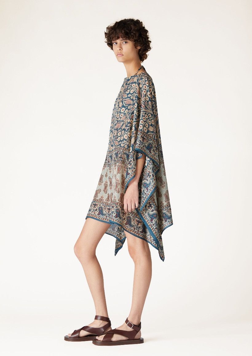 Loro Piana o1srvl11e0325 FAO0223 Silk Poncho in Multicolor Size XS / US 0-2 / IT 36-38 - 2 Thumbnail