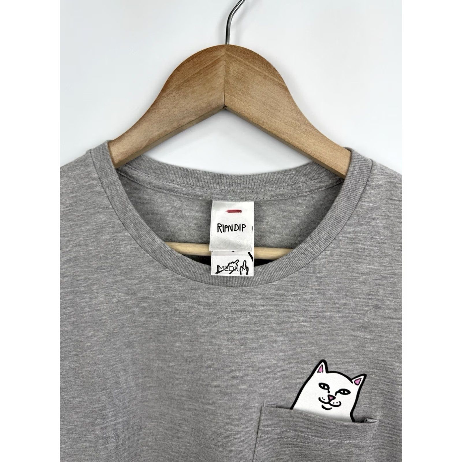RIPNDIP RIPNDIP T-Shirt Cat Pocket NWT Lord Nermal Gray M Womens Size M / US 6-8 / IT 42-44 - 6 Thumbnail