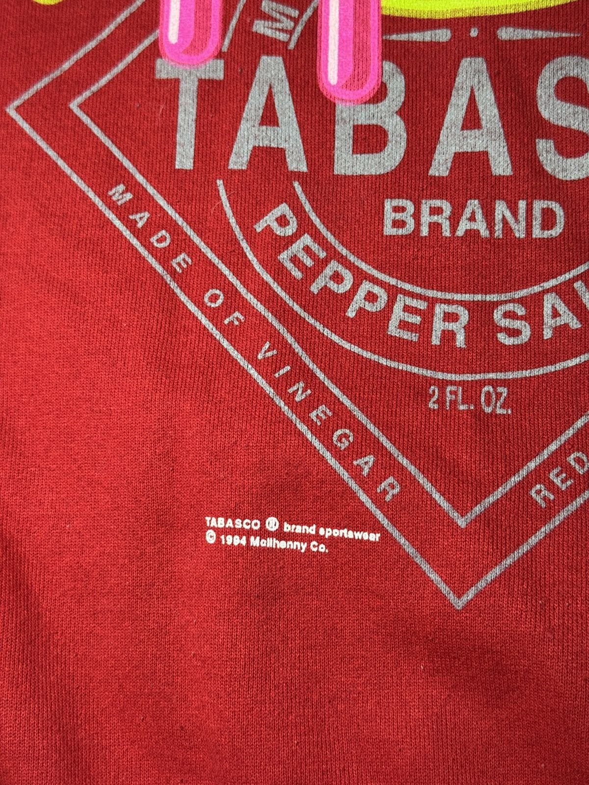 Vintage Vintage 90s Red Hot Tabasco Hot Sauce XL RARE AOP Crewneck Size US XL / EU 56 / 4 - 5 Thumbnail