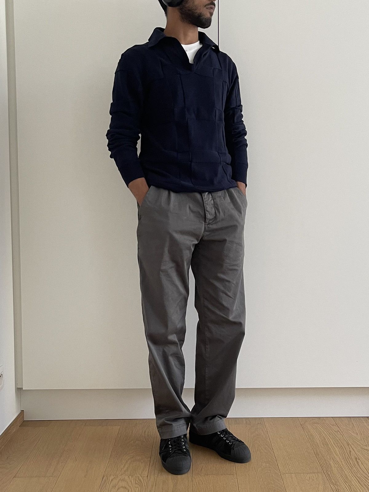 Maison Margiela Maison Margiela SS08 Navy Open-Collar Knit Polo Sweater Size US S / EU 44-46 / 1 - 3 Thumbnail