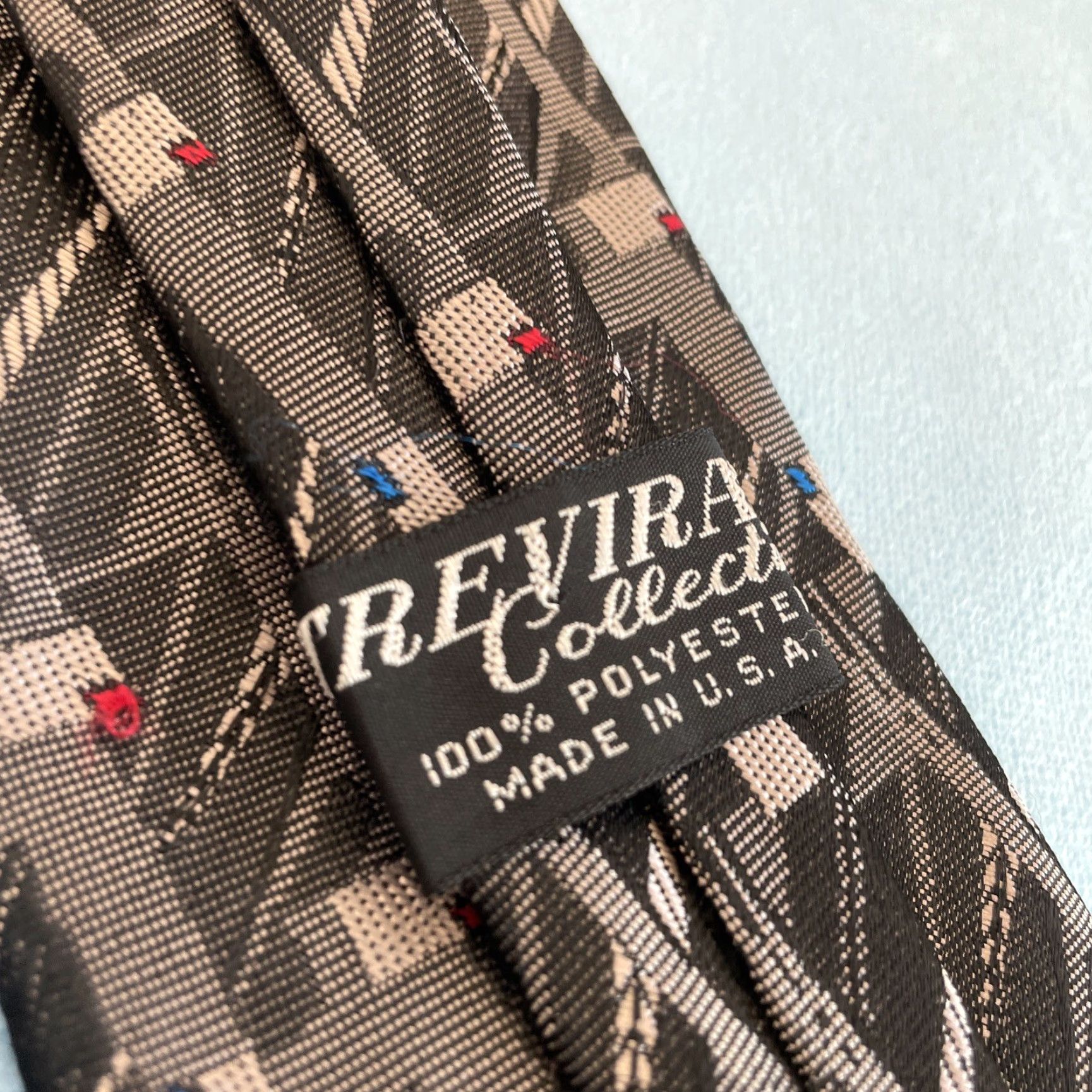 Vintage VINTAGE TREVIRA Collection Tie Men 3" Gray Steel Punk 58" Cybergoth USA Made Abstract Geometric 90s Mens Size ONE SIZE - 5 Thumbnail