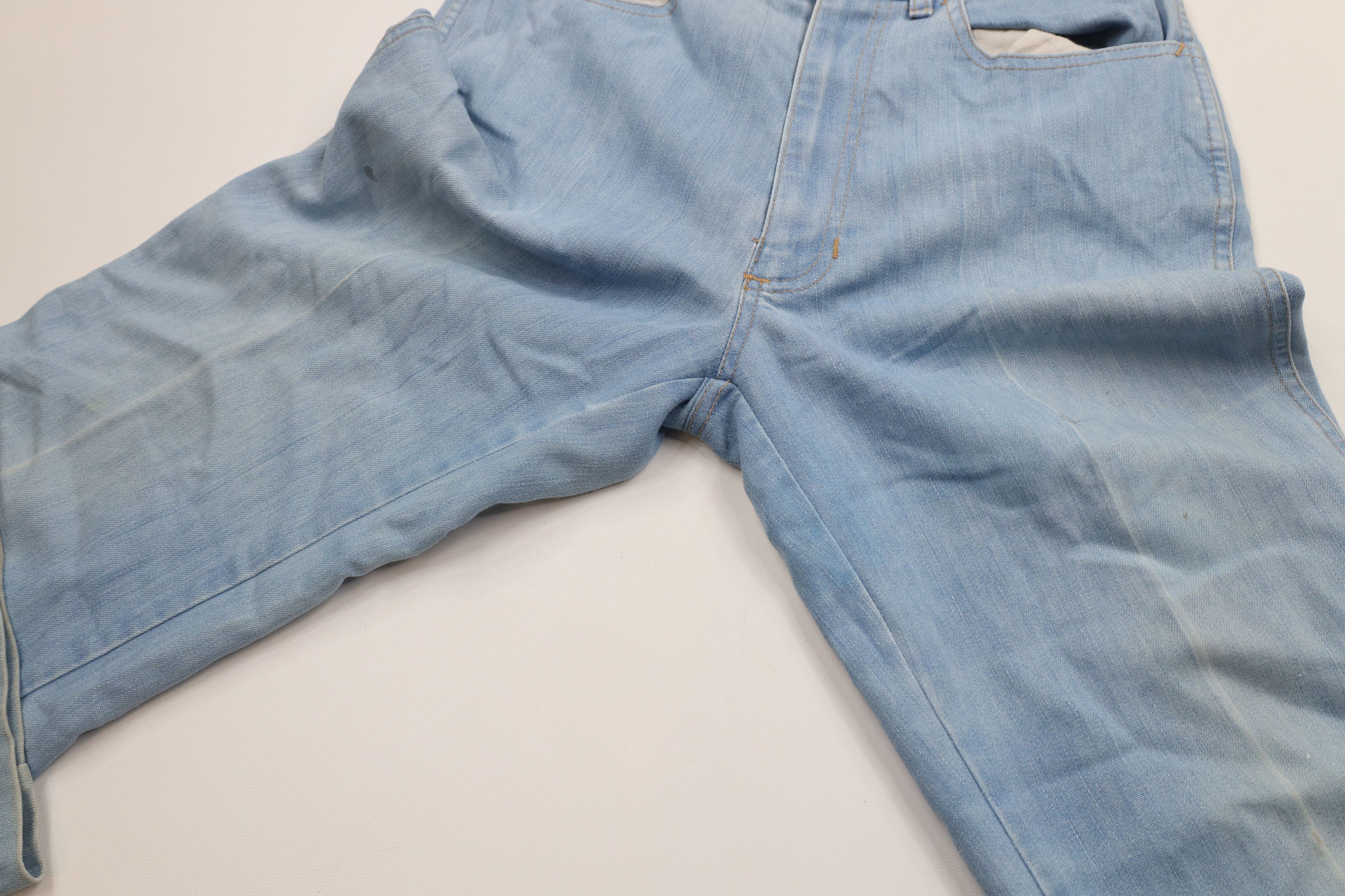 Vintage Vintage 70s Streetwear Flared Wide Leg Denim Jeans Blue USA Size 27" / US 4 / IT 40 - 10 Thumbnail