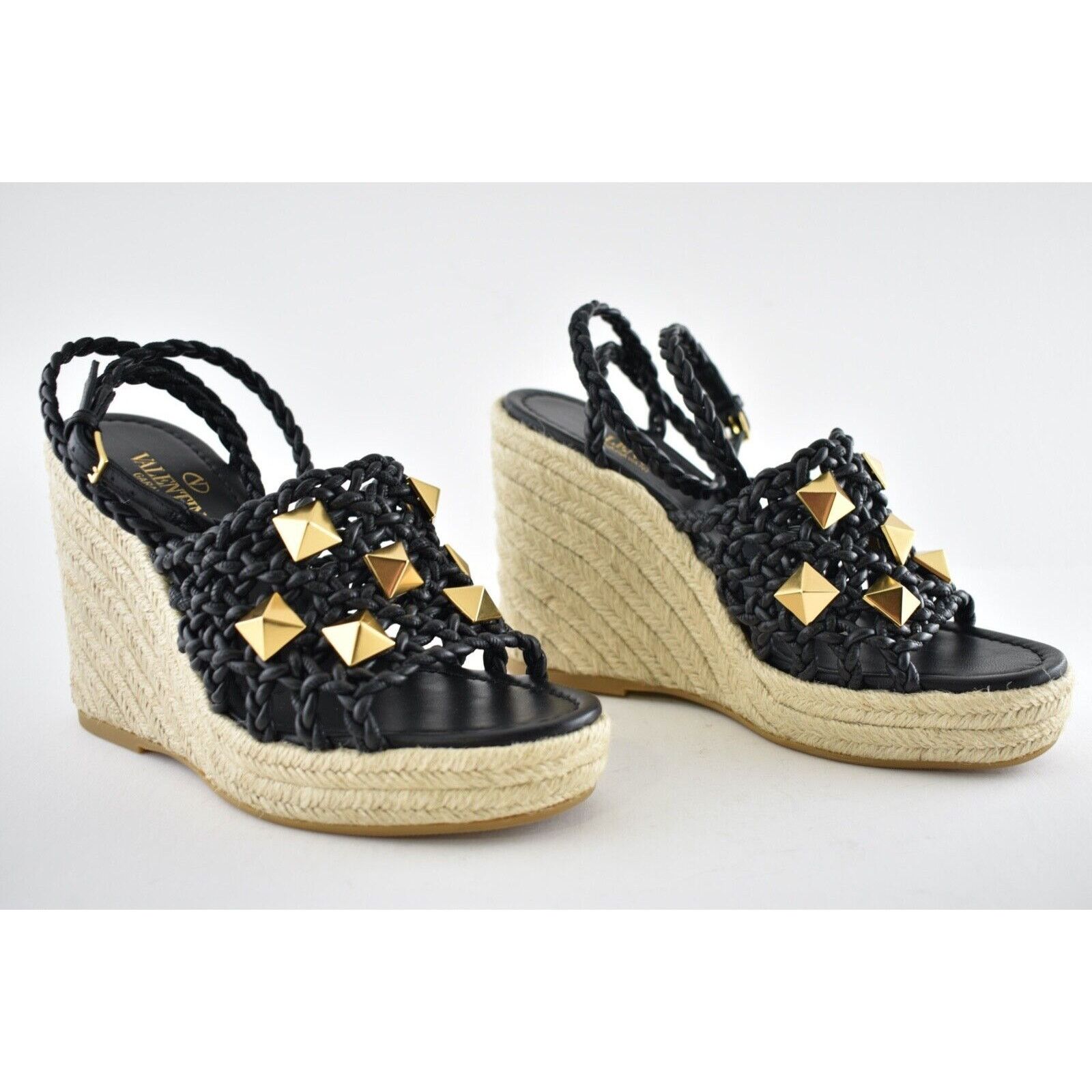 Valentino Rockstud Roman Stud Espadrille Wedge Lace Up Sandal 40 Size US 10 / IT 40 - 3 Thumbnail