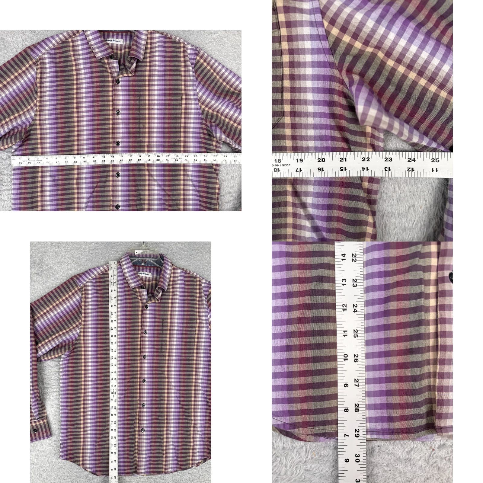 Tommy Bahama Tommy Bahama Shirt Men Large Purple Stripe Long Sleeve Cotton Blend Button Up Size US L / EU 52-54 / 3 - 8 Thumbnail