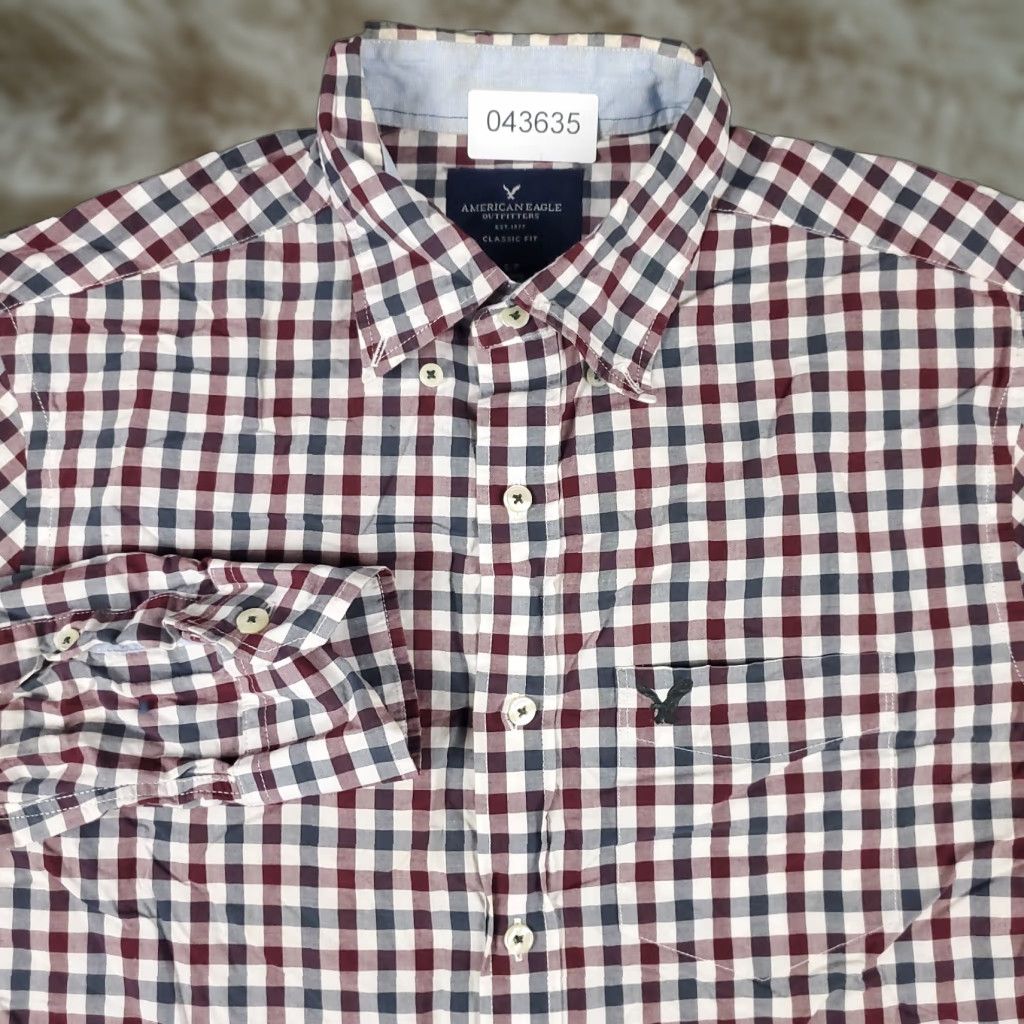 American Eagle Outfitters American Eagle Shirt Casual Button-Up Long Sleeve Mens Small Red Check Size US S / EU 44-46 / 1 - 1 Thumbnail