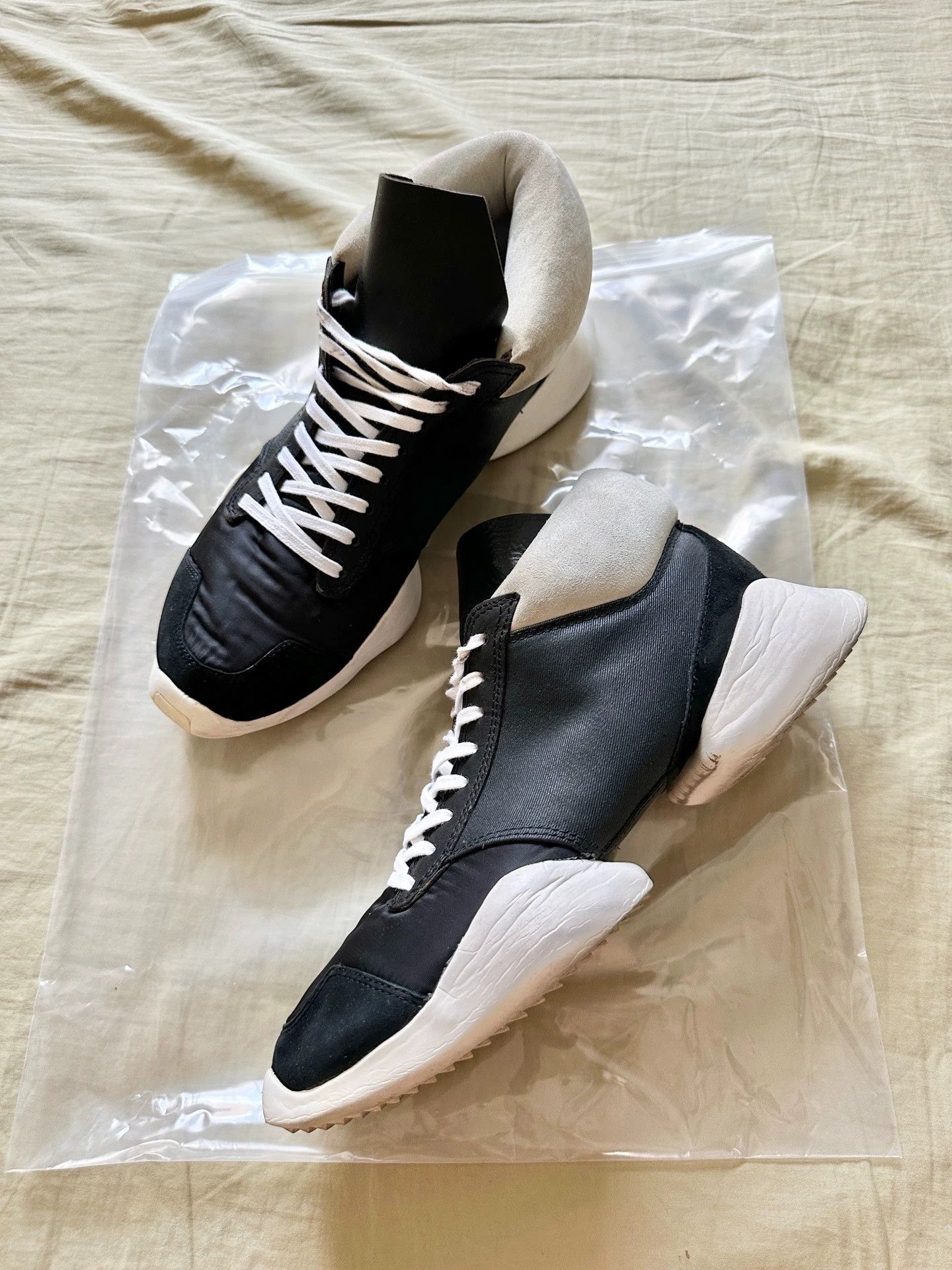 Rick Owens Rick Owens x Adidas RO Runner OG Black White Tank Sneaker Size US 9.5 / EU 42-43 - 1 Thumbnail