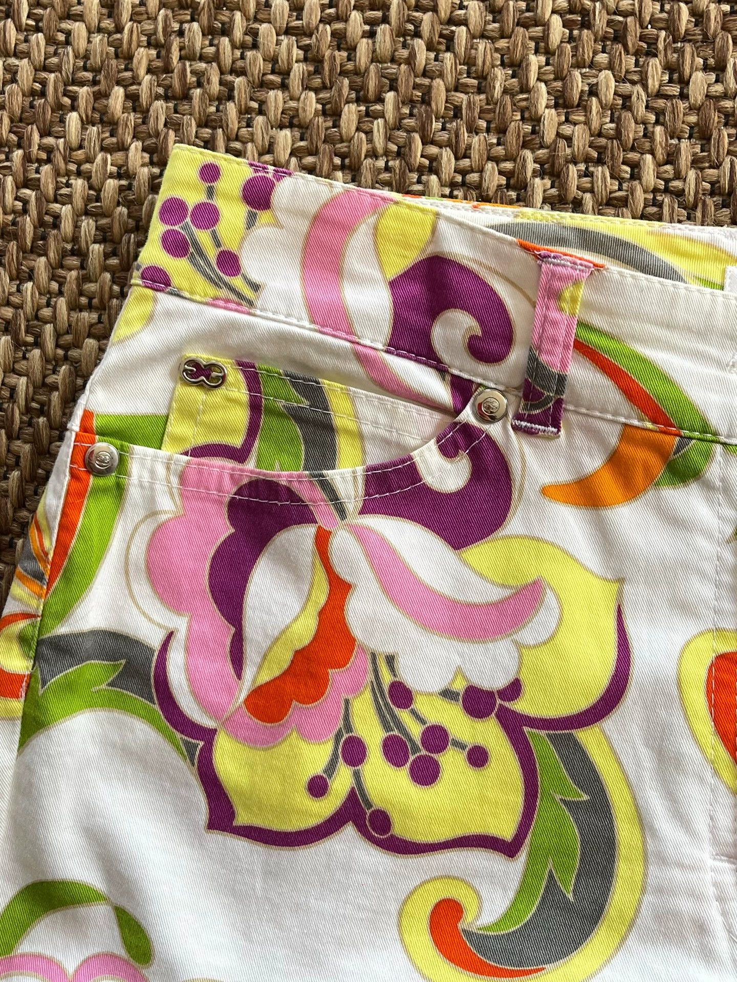 Escada ESCADA Vintage Rare Vibrant Y2K Floral 7/8 Pants 38 Size 26" / US 2 / IT 38 - 5 Thumbnail