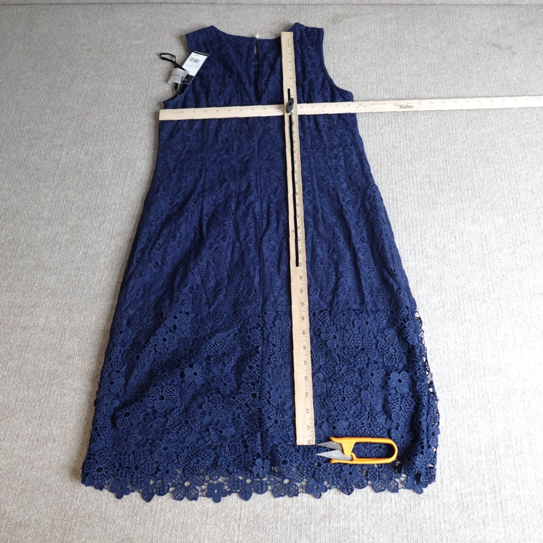 Karl Lagerfeld Karl Lagerfeld Womens Dress 10 Blue Lace Midi Shift LD8L3955 NEW Size L / US 10 / IT 46 - 5 Thumbnail