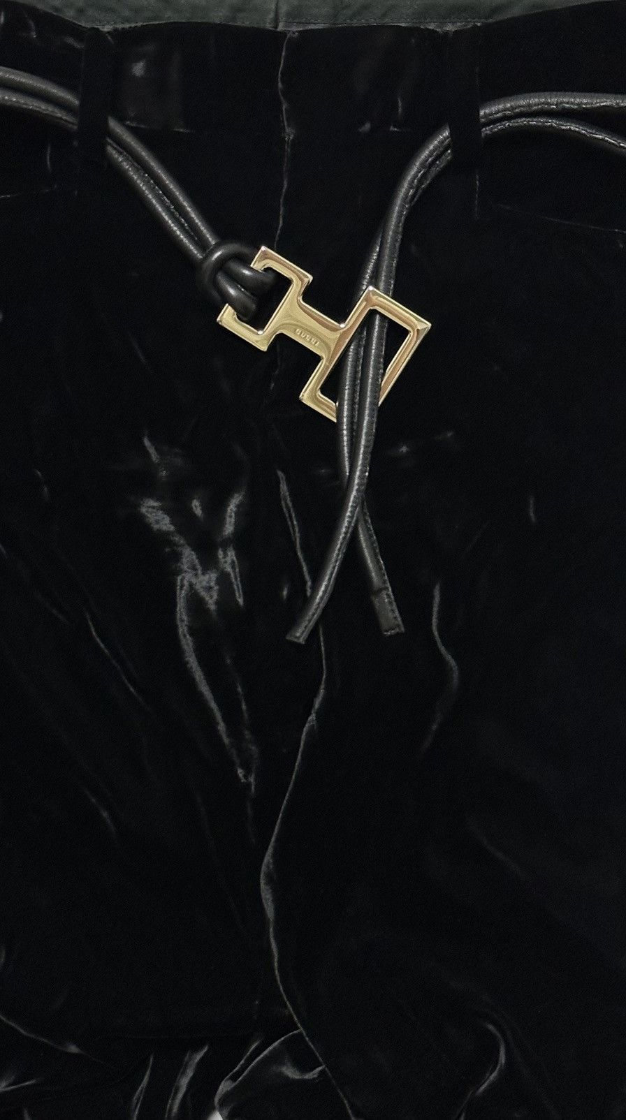 Gucci GUCCI Fall Winter 2004 Velvet Pants with Leather Rope Belt Size 27" / US 4 / IT 40 - 4 Thumbnail
