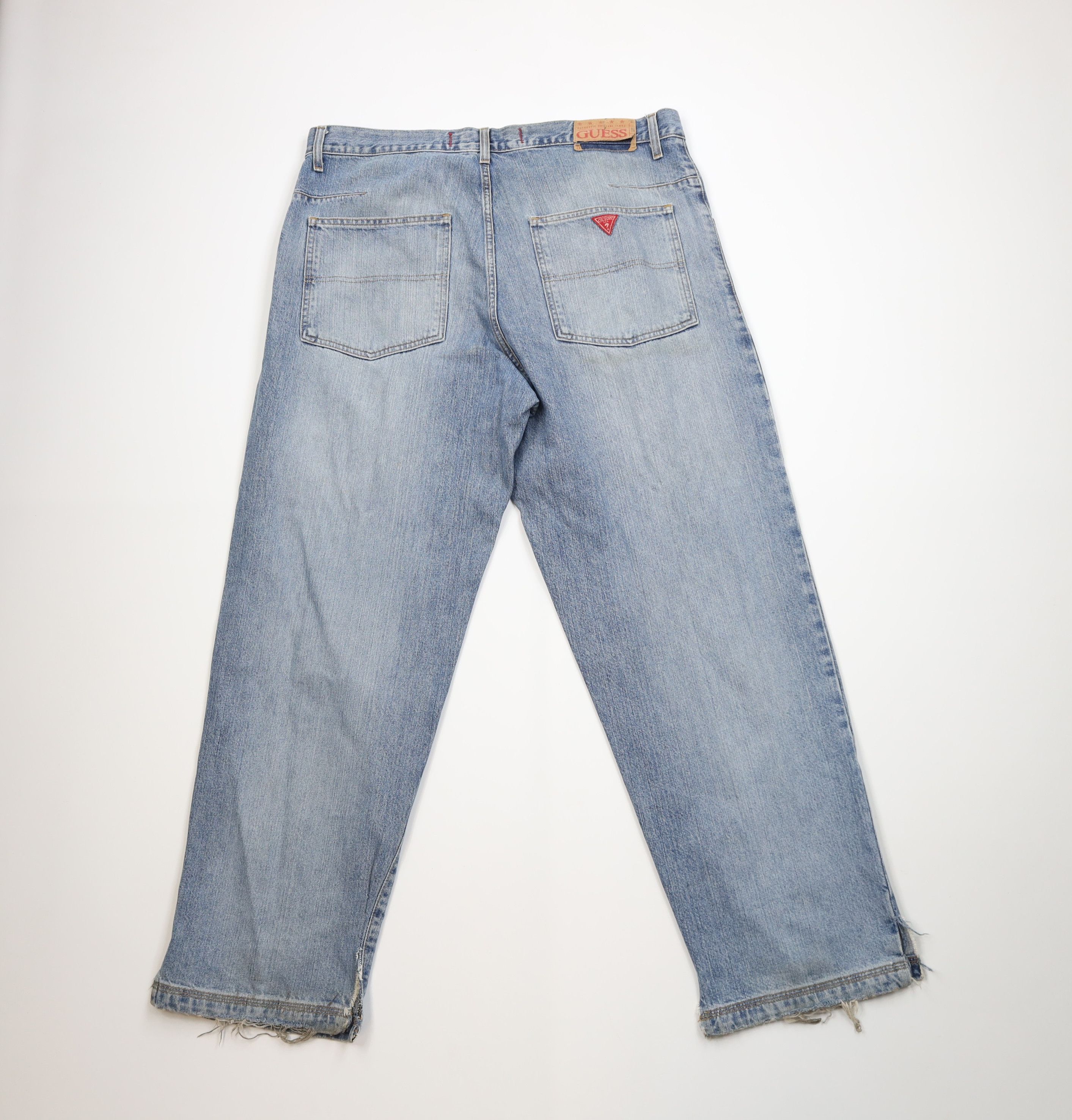 Guess Vintage 90s Guess Baggy Fit Wide Leg Denim Jeans Blue Size US 38 / EU 54 - 11 Thumbnail