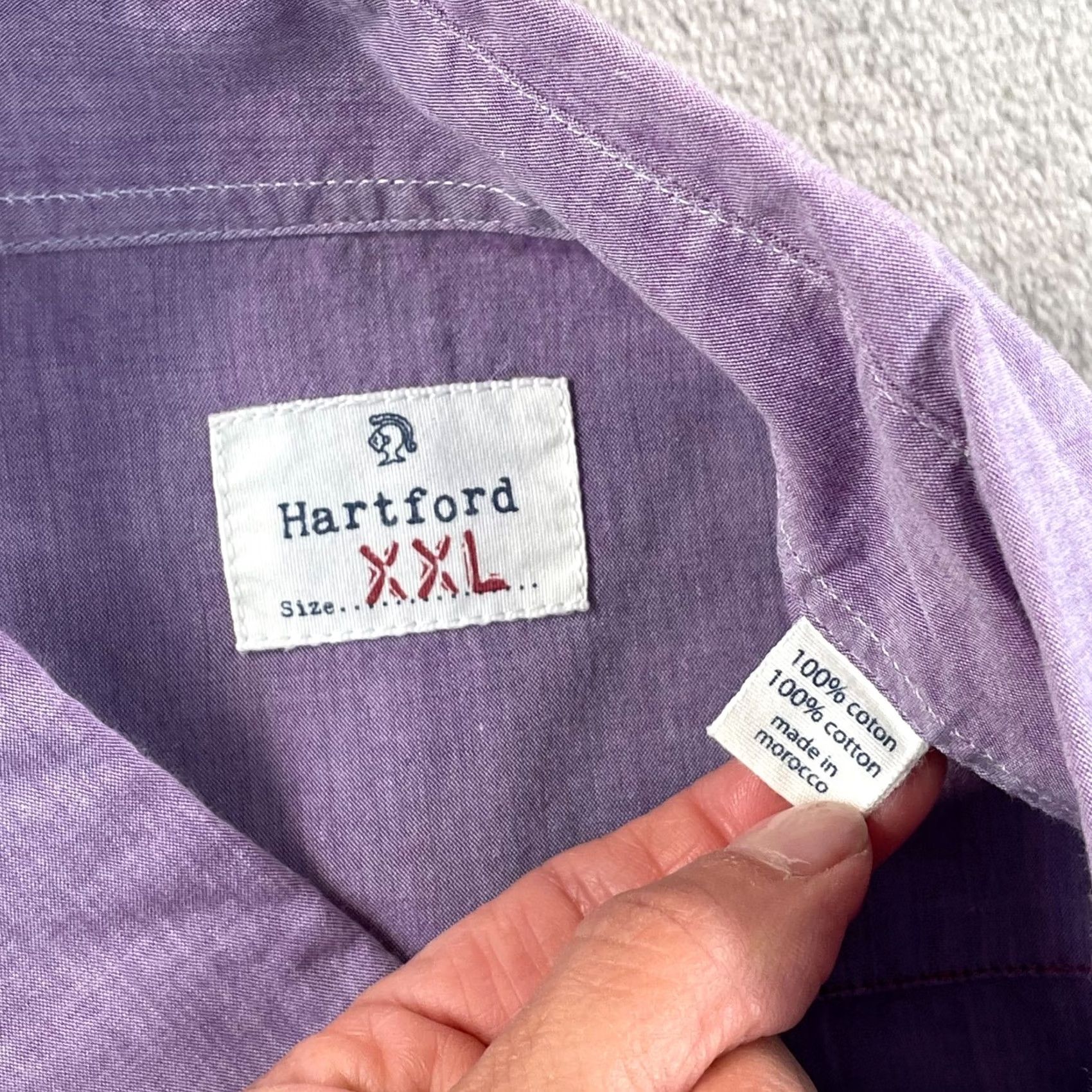 Hartford Hartford Shirt Men 2XL Lavender Long Sleeve Pocket Designer Preppy Size US XXL / EU 58 / 5 - 2 Thumbnail