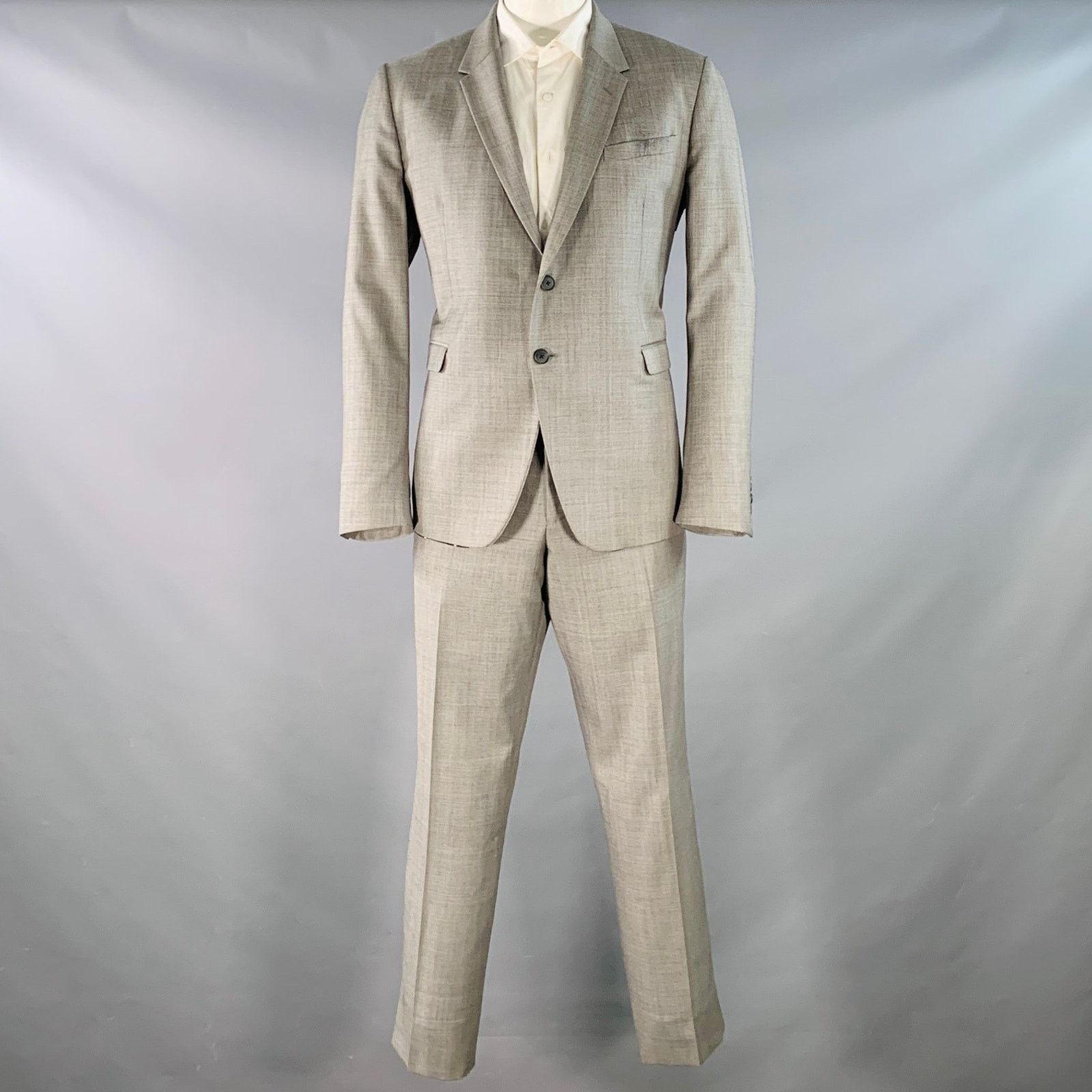 Paul Smith The Kensington Regular Grey Wool Slim Fit Notch Lapel Suit Size 46R - 2 Thumbnail