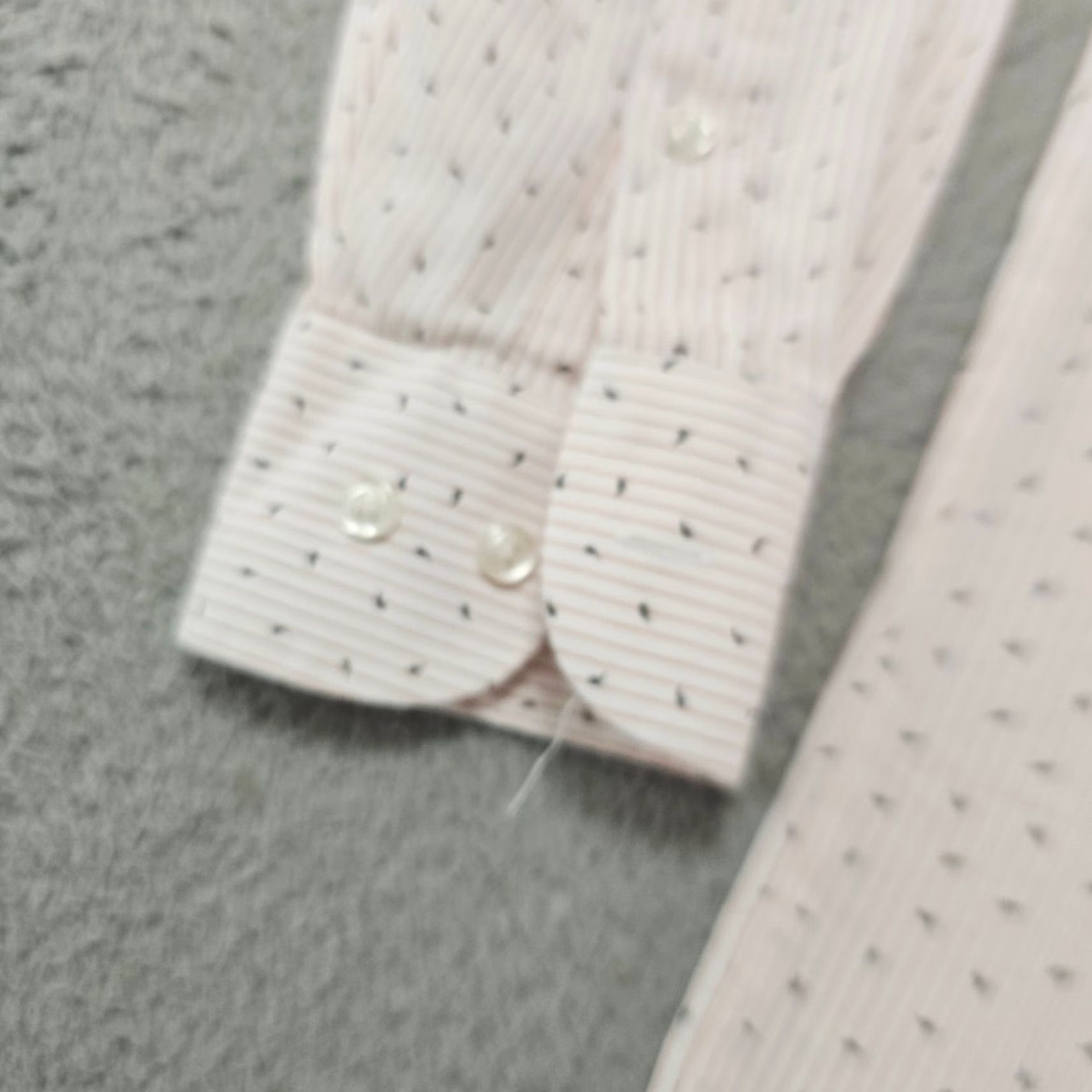 Stafford Stafford Dress Shirt Mens Small 14.5 32/33 Geometric Travel Button Up Beige Cotton Blend Non-Iron Regular Cuff Mens Shirt Size 36R - 4 Thumbnail